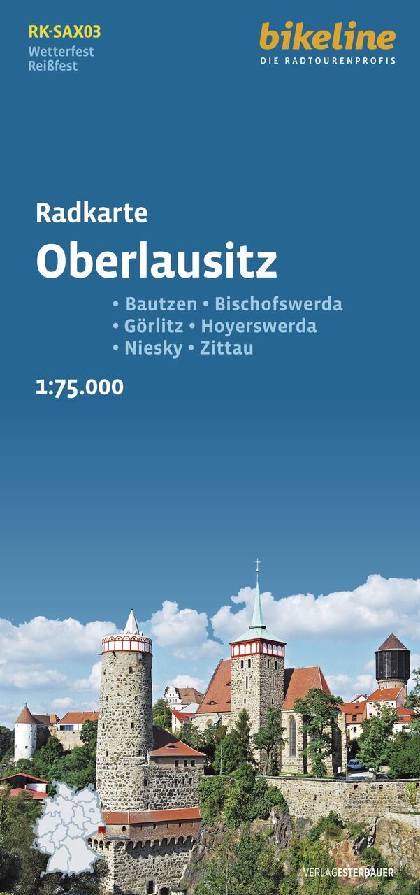 Online bestellen: Fietskaart SAX03 Bikeline Radkarte Oberlausitz | Esterbauer