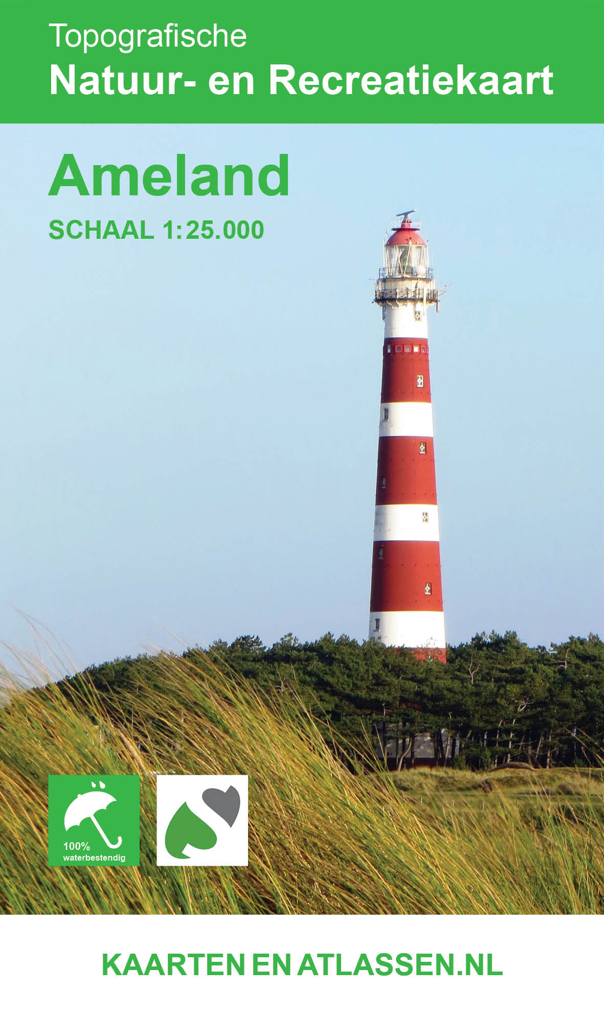 Online bestellen: Topografische kaart - Wandelkaart Ameland | Kaarten en Atlassen.nl