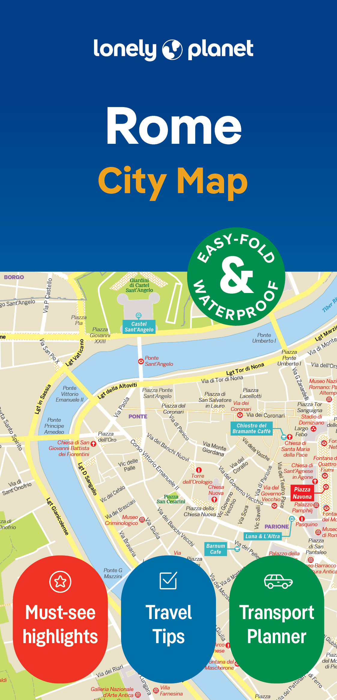 Online bestellen: Stadsplattegrond City map Rome | Lonely Planet