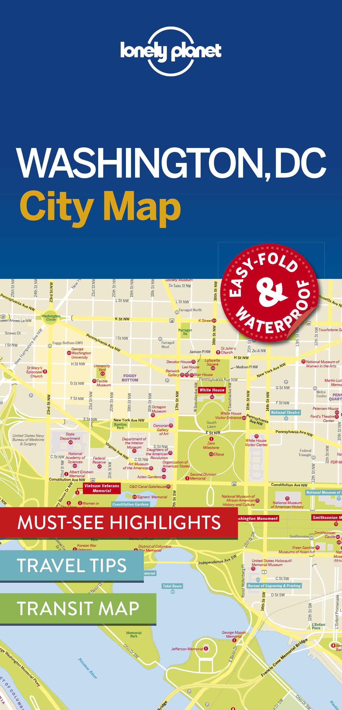 Online bestellen: Stadsplattegrond City map Washington DC | Lonely Planet