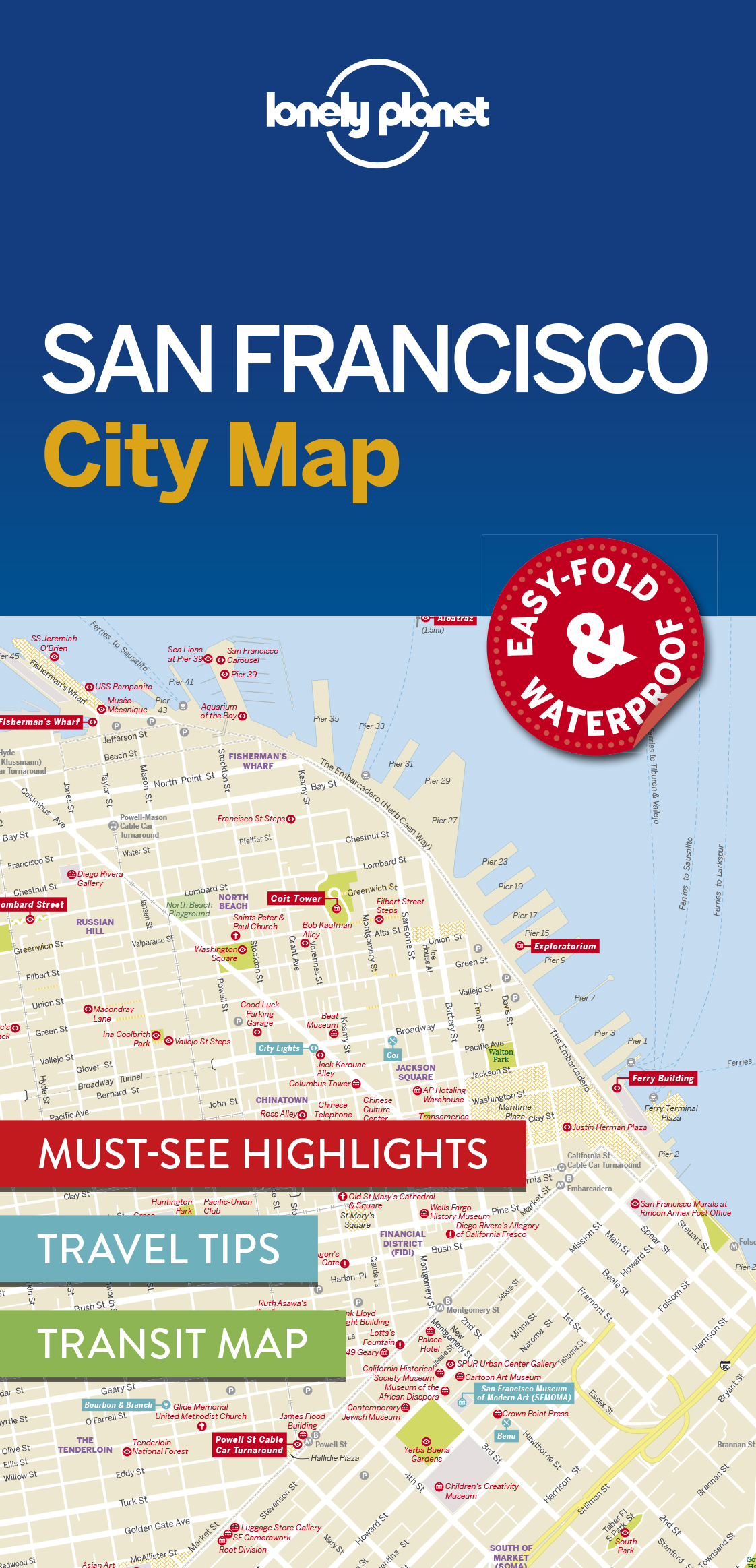 Online bestellen: Stadsplattegrond City map San Francisco | Lonely Planet