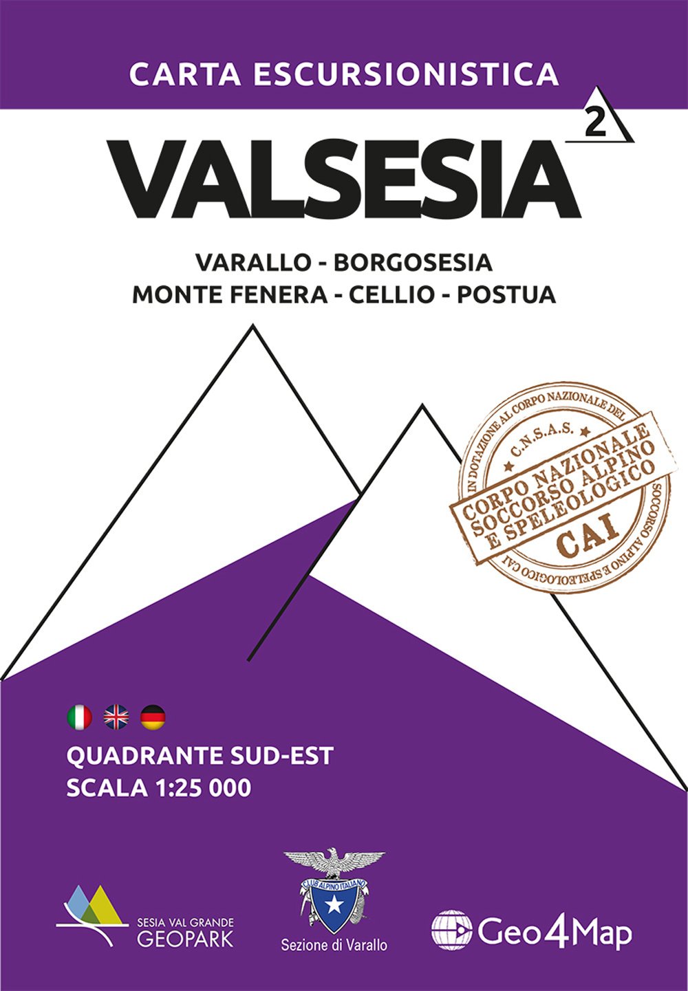 Online bestellen: Wandelkaart - Topografische kaart 2 Valsesia Varallo | Geo4Map