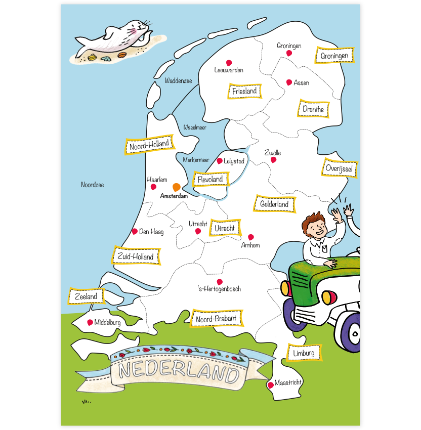 Gastheer van Efficiënt bezig Kleurboek Nederland Speel- & kleurplaat | Very Mappy | 8717953185464 |  Reisboekwinkel De Zwerver