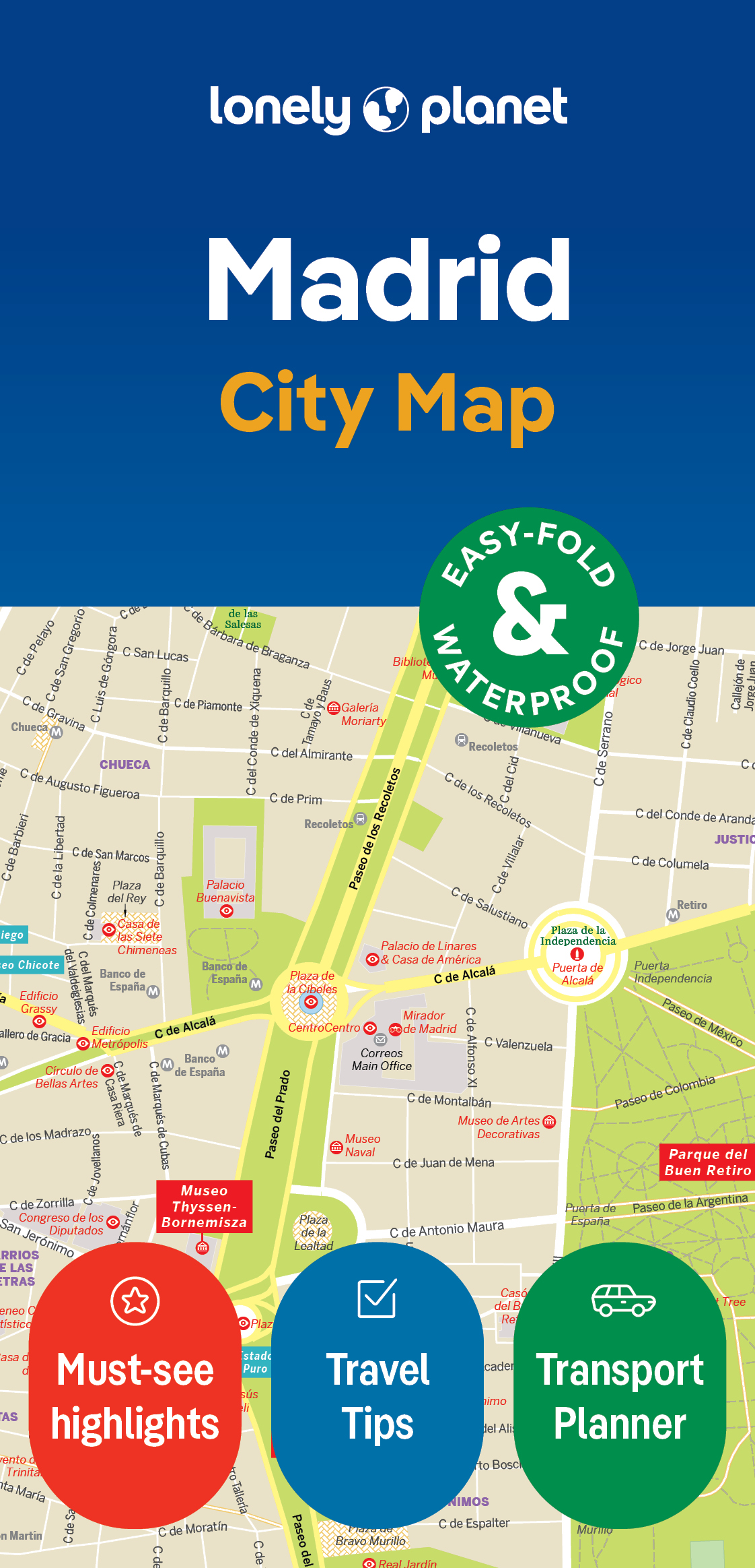 Online bestellen: Stadsplattegrond City map Madrid | Lonely Planet