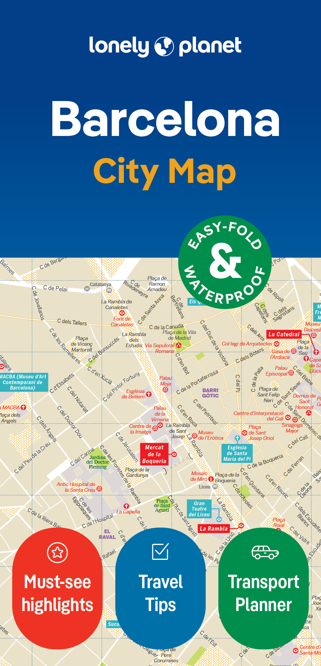 Online bestellen: Stadsplattegrond City map Barcelona | Lonely Planet