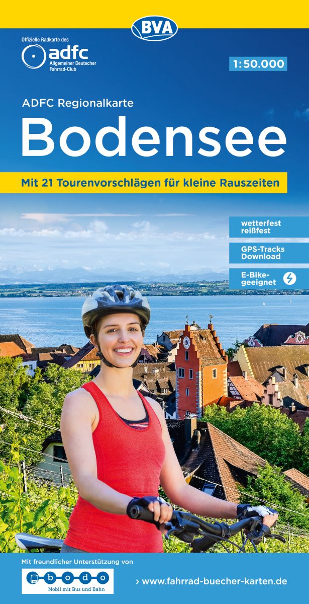 Online bestellen: Fietskaart ADFC Regionalkarte Bodensee | BVA BikeMedia