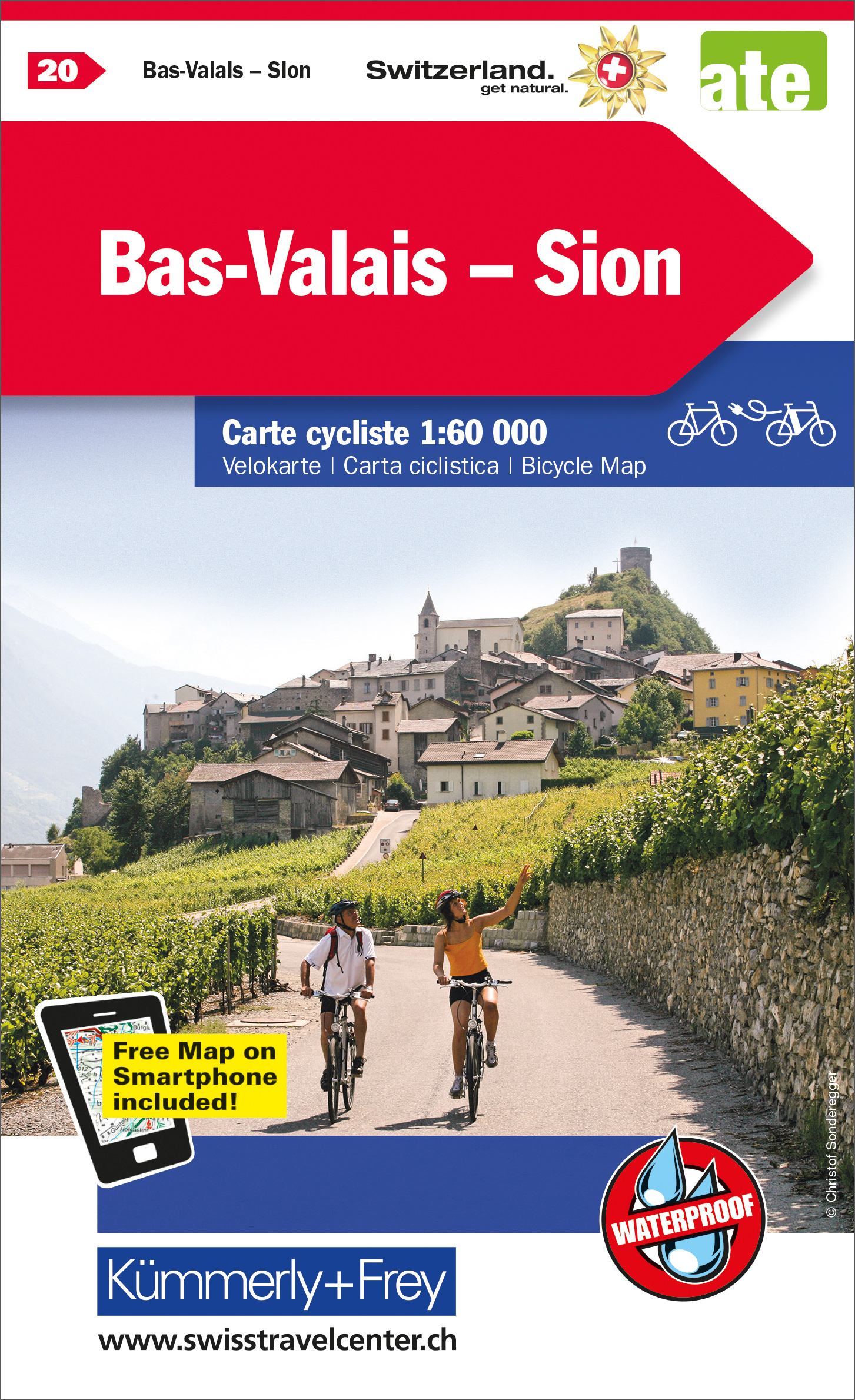 Online bestellen: Fietskaart 20 Bas-Valais - Sion | Kümmerly & Frey