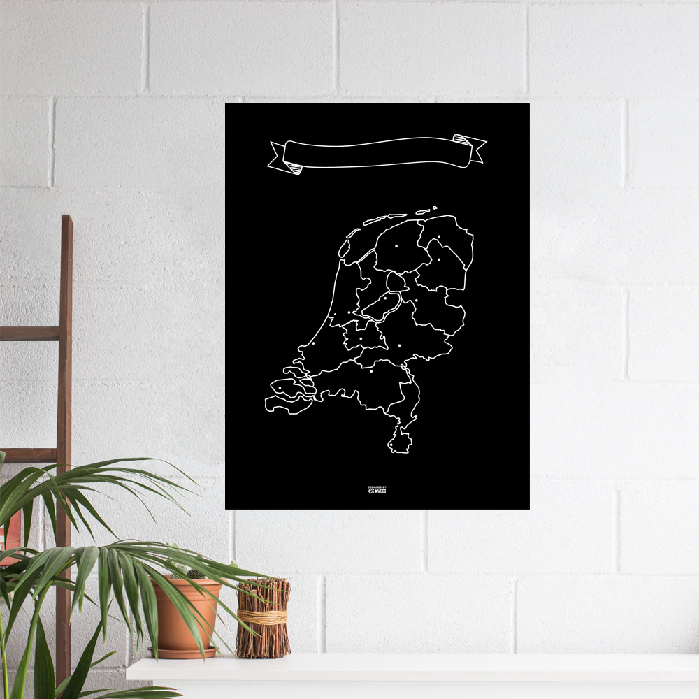 Wandkaart Krijtbord Nederland…