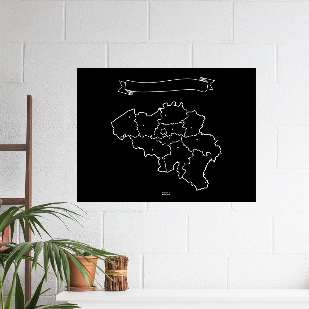 Online bestellen: Opruiming - Wandkaart Krijtbord België Woody Map Chalkboard | Miss Wood