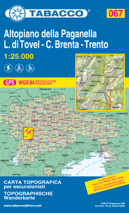 Online bestellen: Wandelkaart 067 Altopiano della Paganella - C. Brenta - L. di Tovel - Trento | Tabacco Editrice