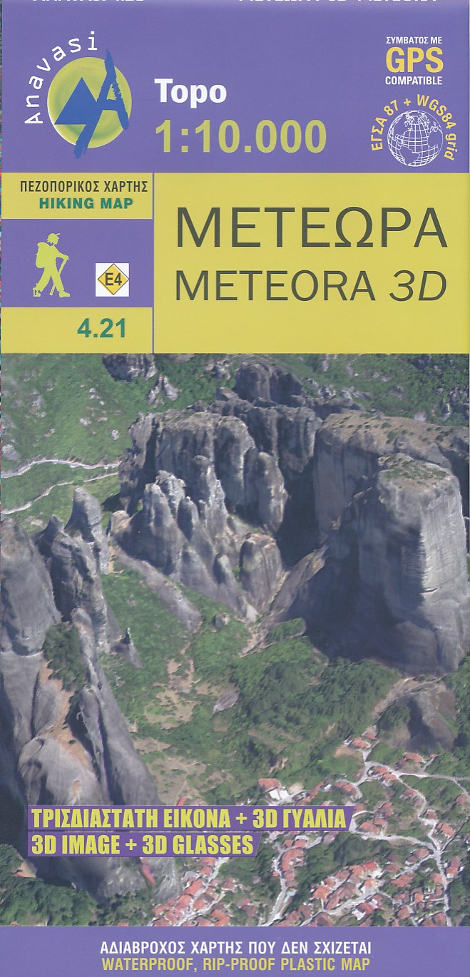 Online bestellen: Wandelkaart 4.21 Meteora 3D | Anavasi