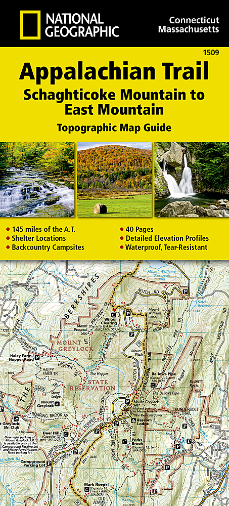 Online bestellen: Wandelgids 1509 Topographic Map Guide Appalachian Trail - Schaghticoke Mountain to East Mountain | National Geographic