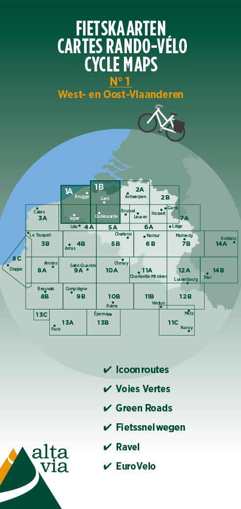 Online bestellen: Fietskaart 1 Oost & West Vlaanderen | Alta Via