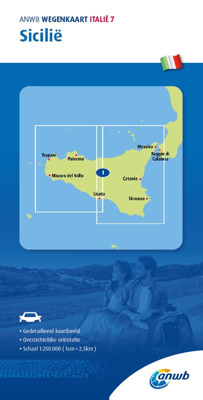 Online bestellen: Wegenkaart - landkaart 7 Sicilië | ANWB Media
