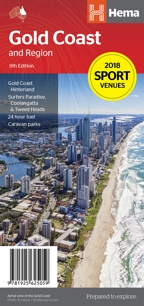 Online bestellen: Wegenkaart - landkaart Gold Coast and region | Hema Maps