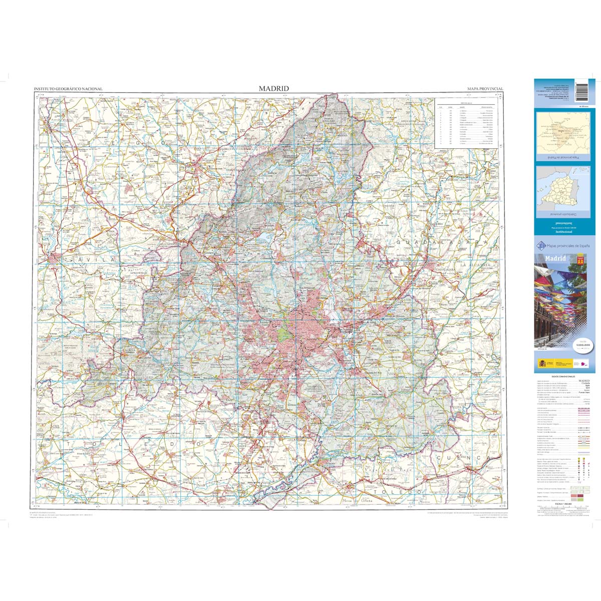 Online bestellen: Wegenkaart - landkaart Mapa Provincial Madrid | CNIG - Instituto Geográfico Nacional