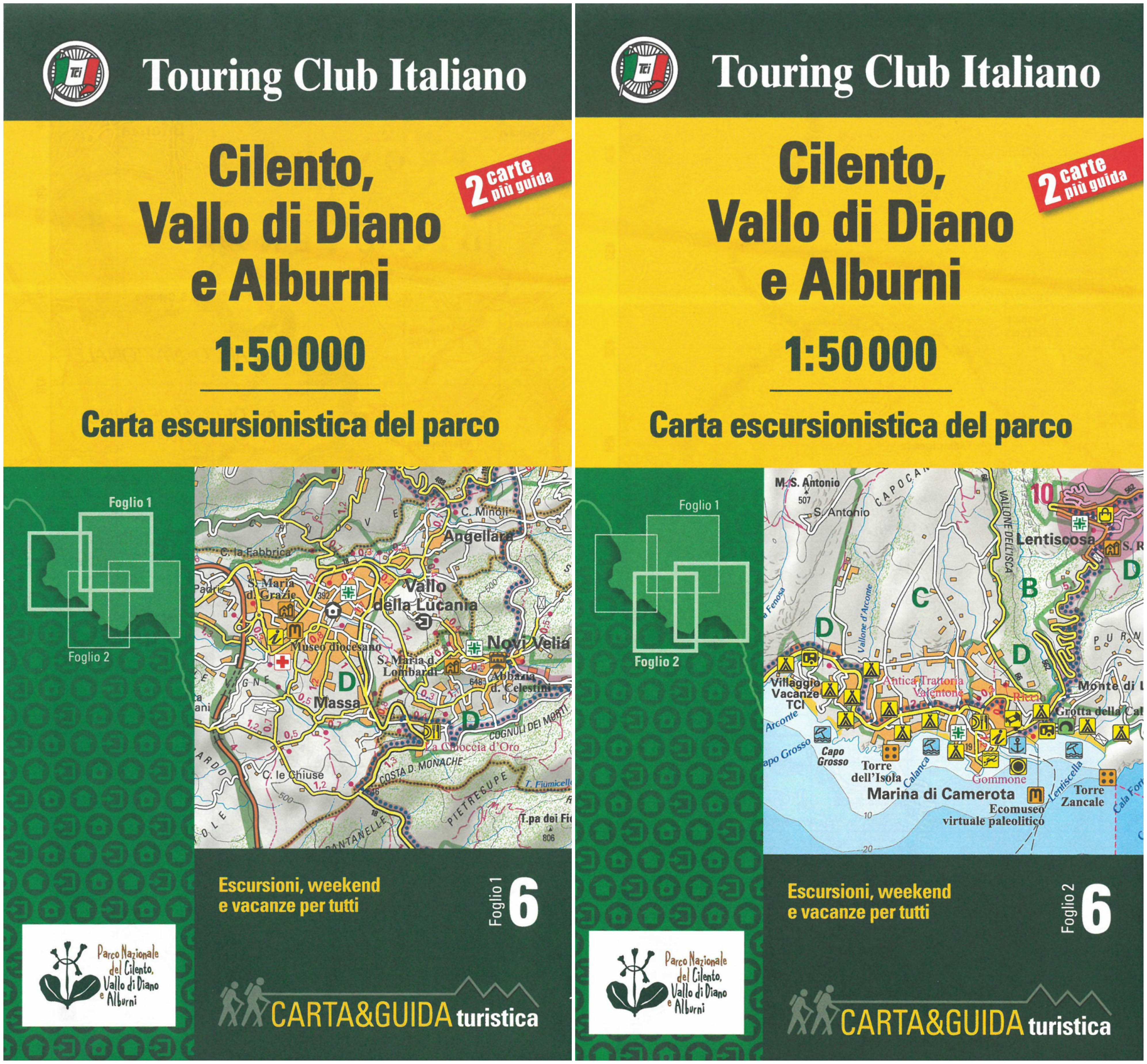 Online bestellen: Wandelkaart 6 Carta-guida Cilento, Vallo di Diano e Alburni | Touring Club Italiano