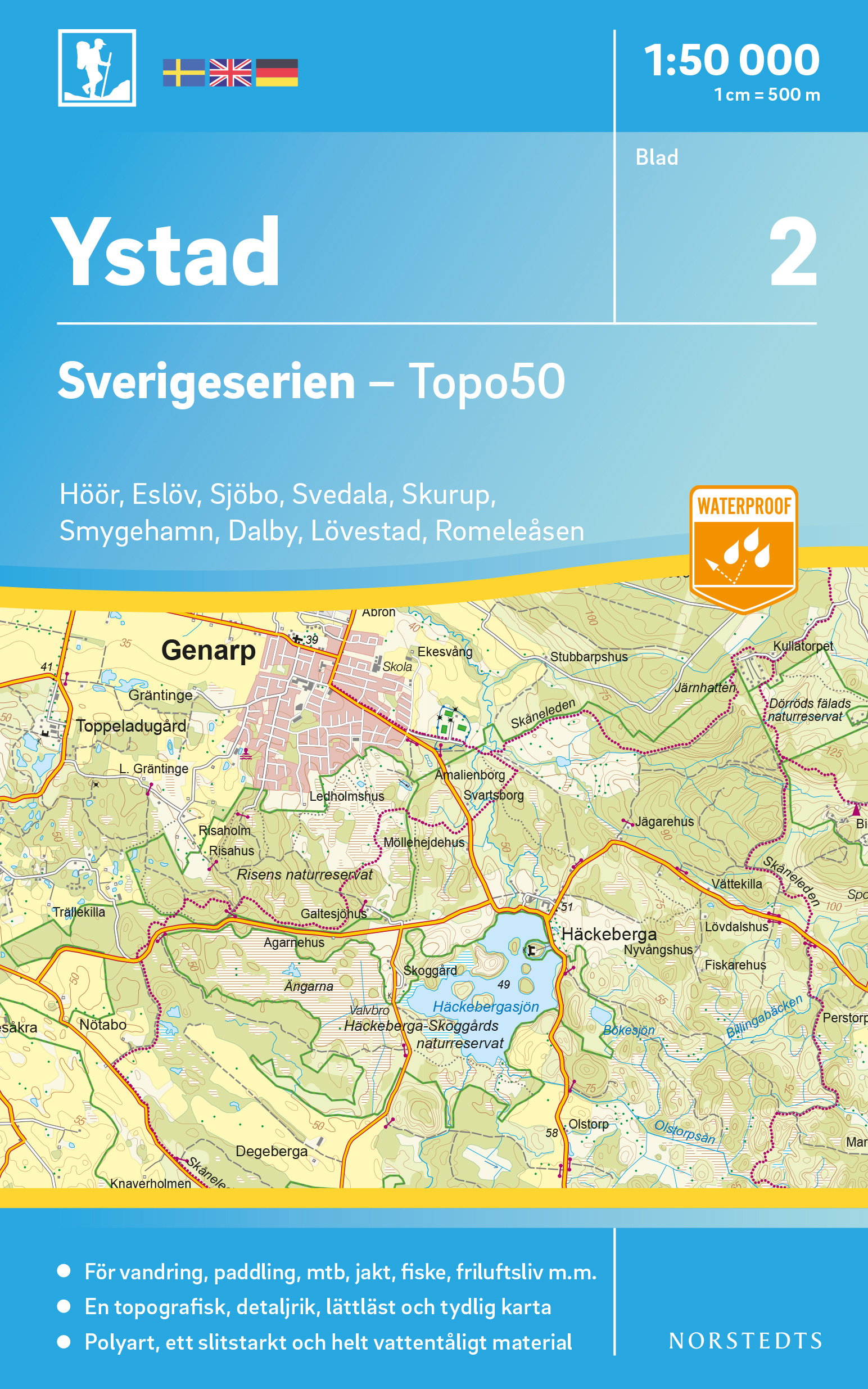 Online bestellen: Wandelkaart - Topografische kaart 2 Sverigeserien Ystad | Norstedts