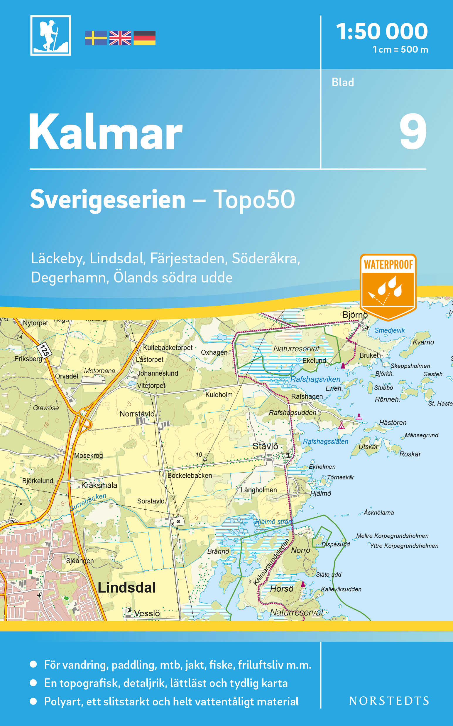 Online bestellen: Wandelkaart - Topografische kaart 9 Sverigeserien Kalmar | Norstedts