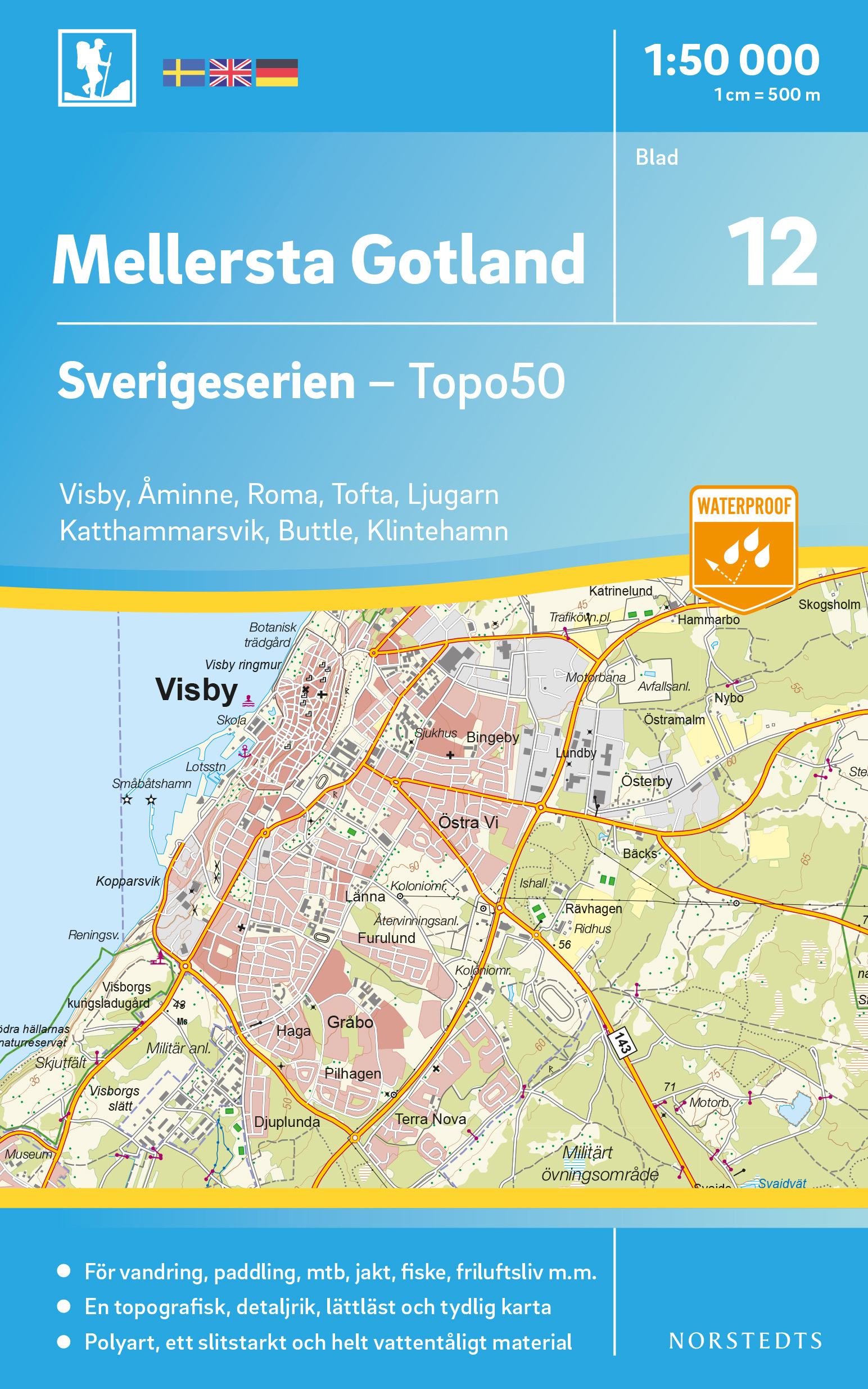 Online bestellen: Wandelkaart - Topografische kaart 12 Sverigeserien Mellersta Gotland midden | Norstedts