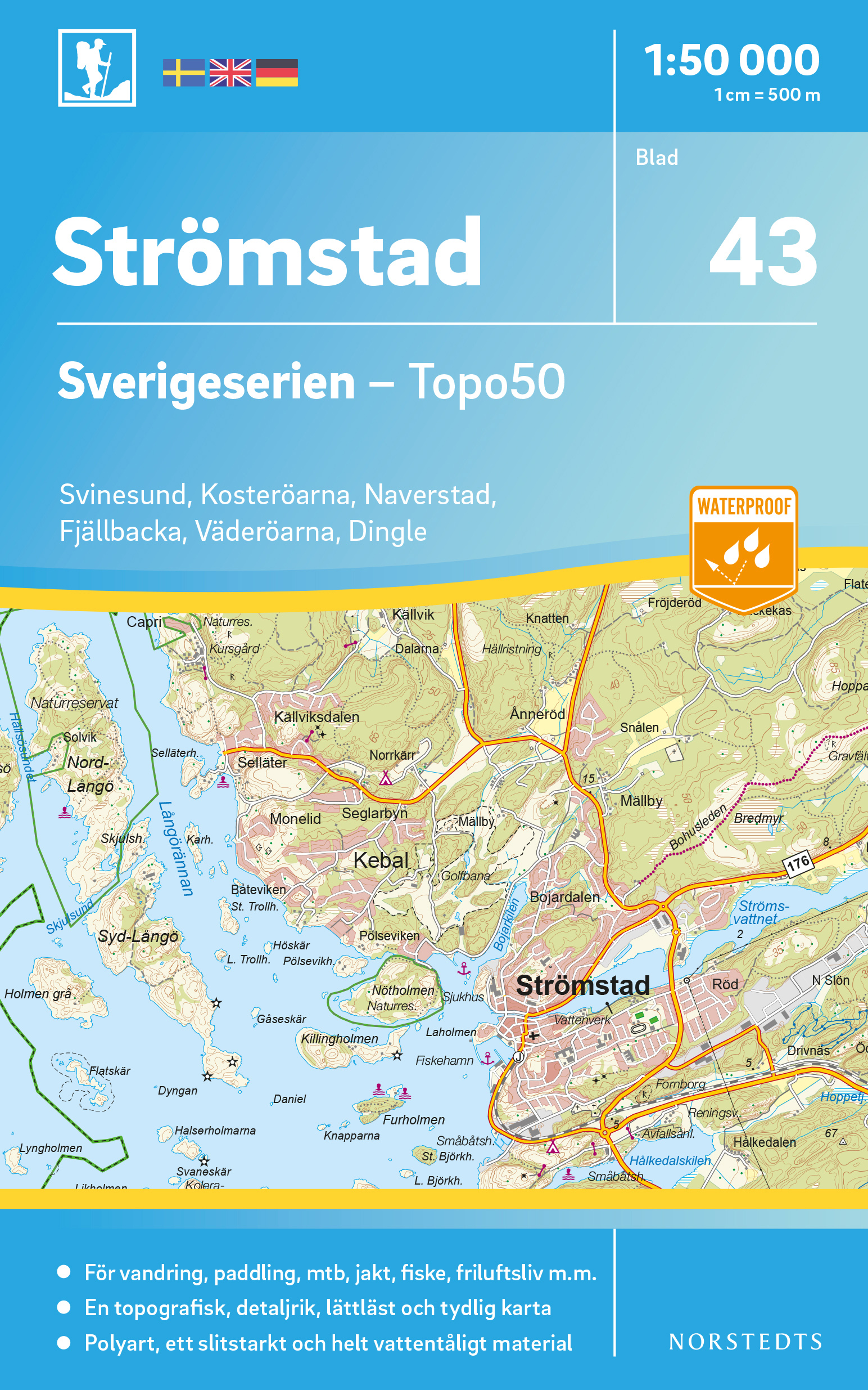 Online bestellen: Wandelkaart - Topografische kaart 43 Sverigeserien Strömstad | Norstedts