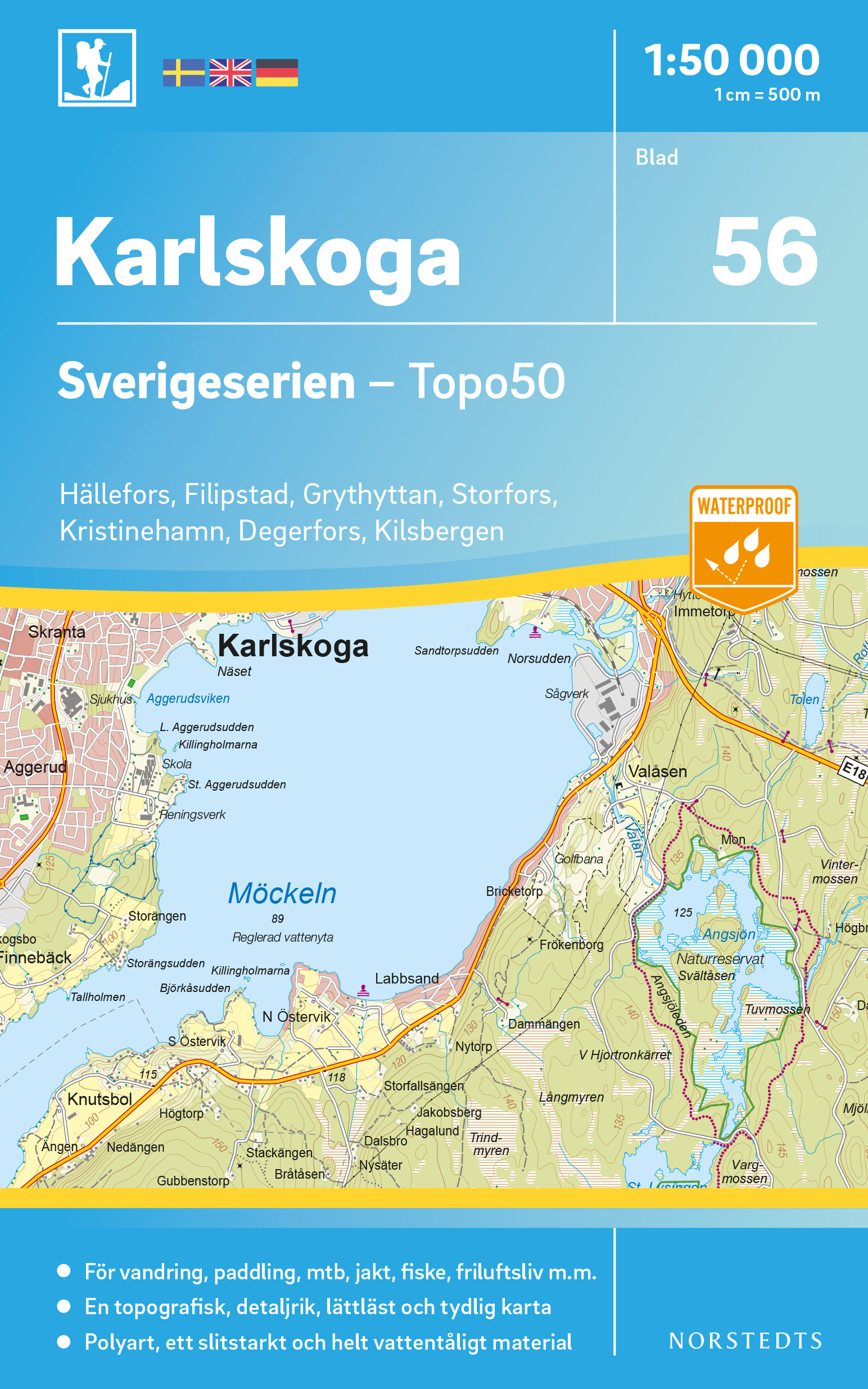 Wandelkaart - Topografische kaart 56 Sverigeserien Karlskoga | Norstedts