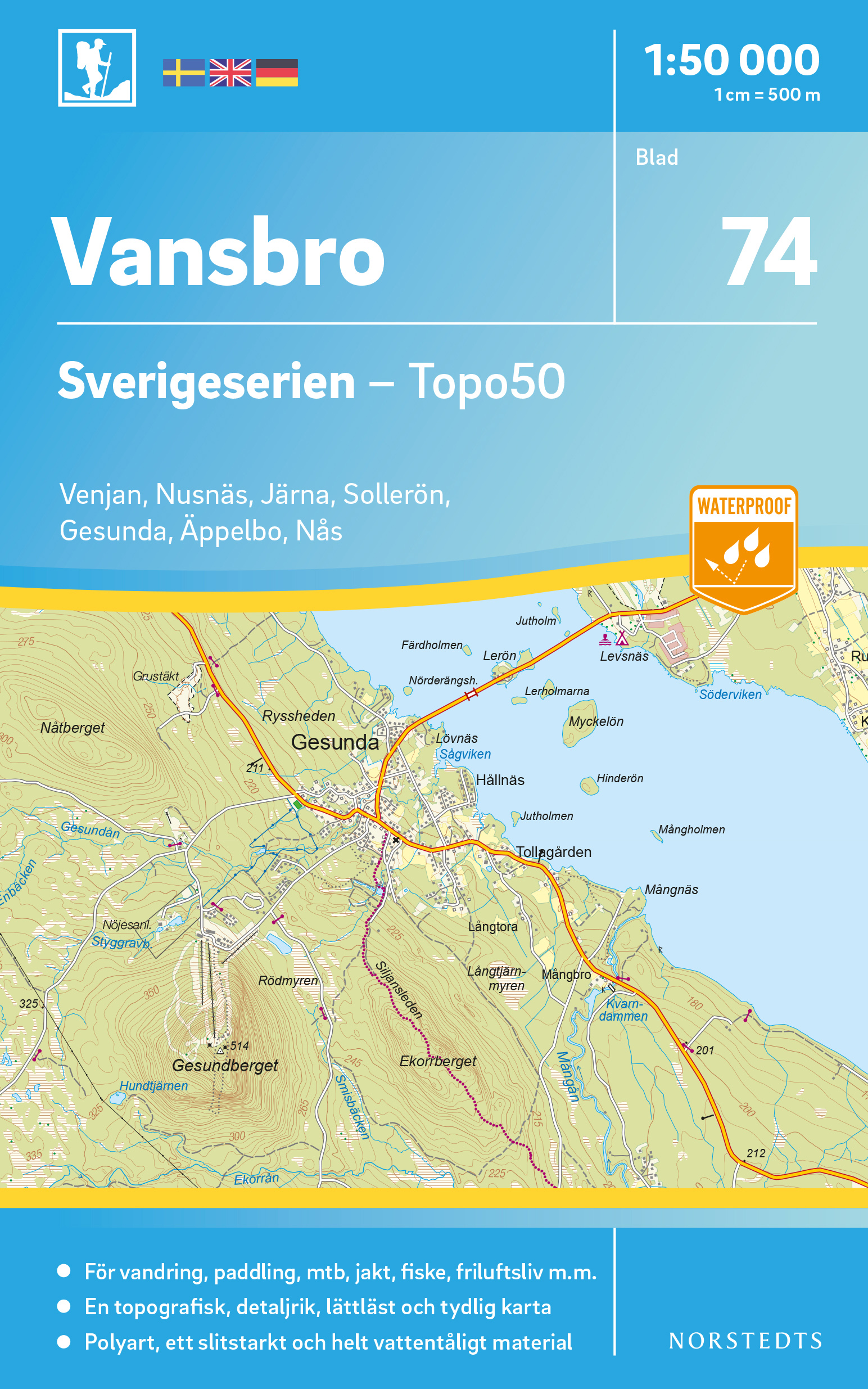 Online bestellen: Wandelkaart - Topografische kaart 74 Sverigeserien Vansbro | Norstedts