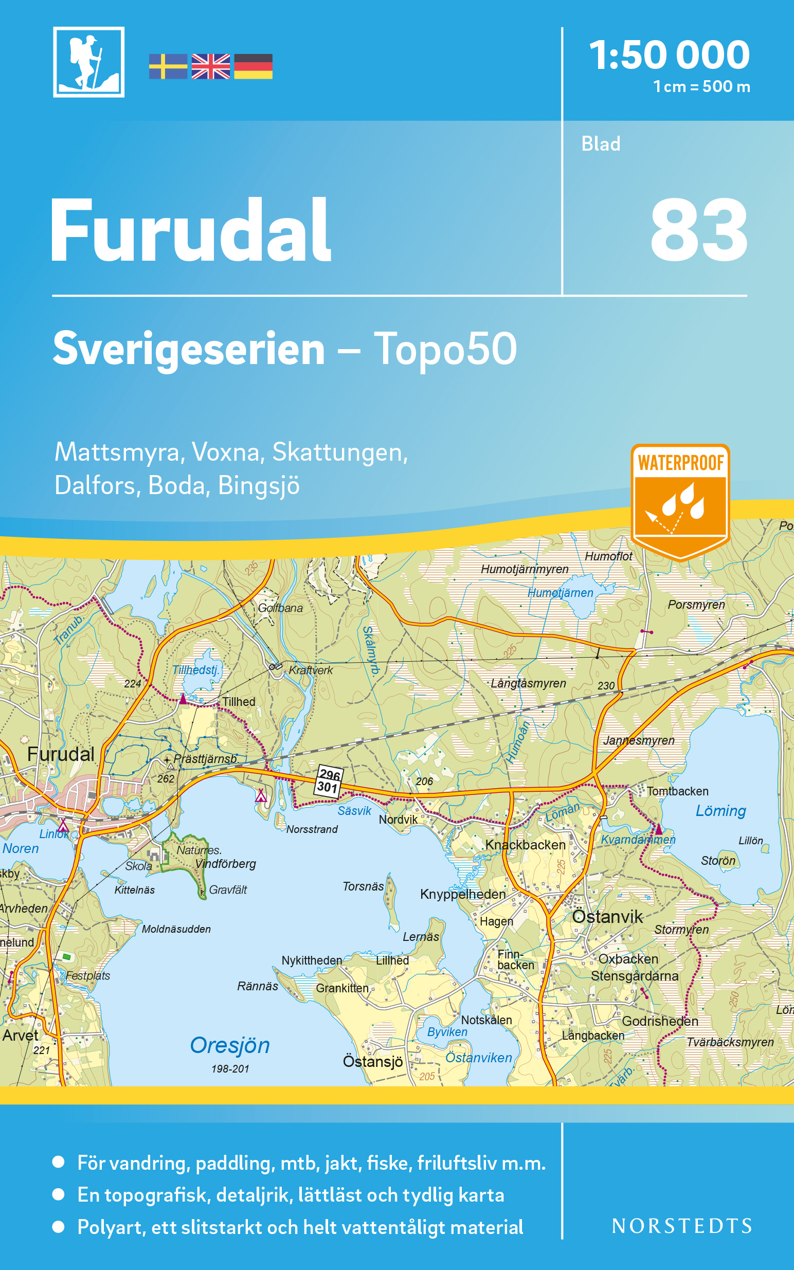 Online bestellen: Wandelkaart - Topografische kaart 83 Sverigeserien Furudal | Norstedts