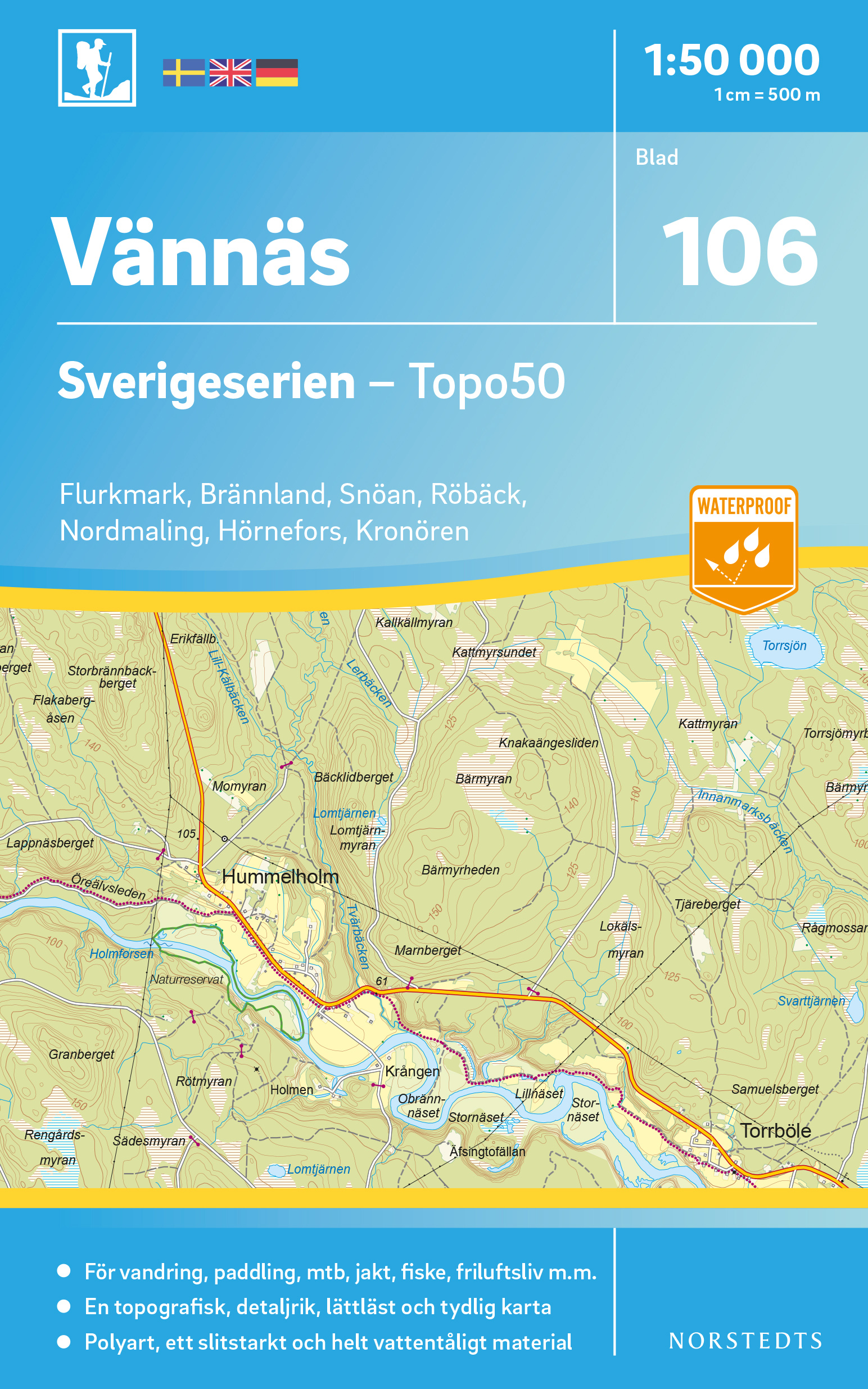 Wandelkaart - Topografische kaart 106 Sverigeserien Vännäs | Norstedts