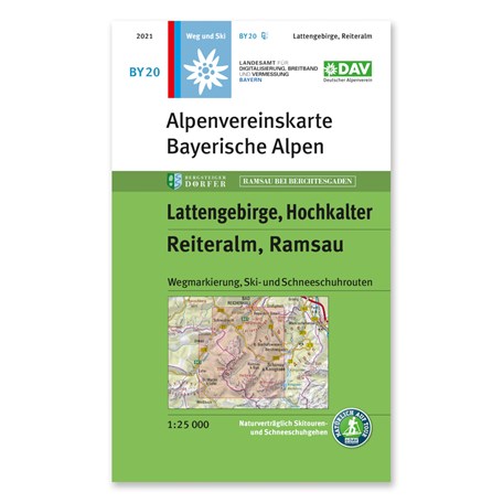 Online bestellen: Wandelkaart BY20 Alpenvereinskarte Lattengebirge - Reiteralm - Ramsau | Alpenverein