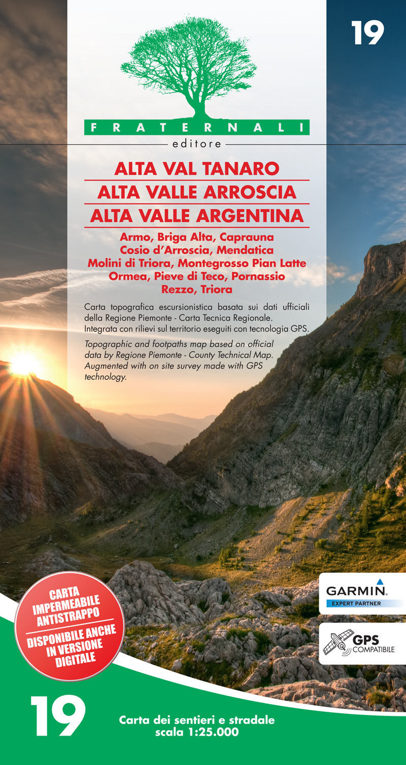 Online bestellen: Wandelkaart 19 Alta Val Tanaro, Alta Valle Arroscia, Alta Valle Argentina | Fraternali Editore