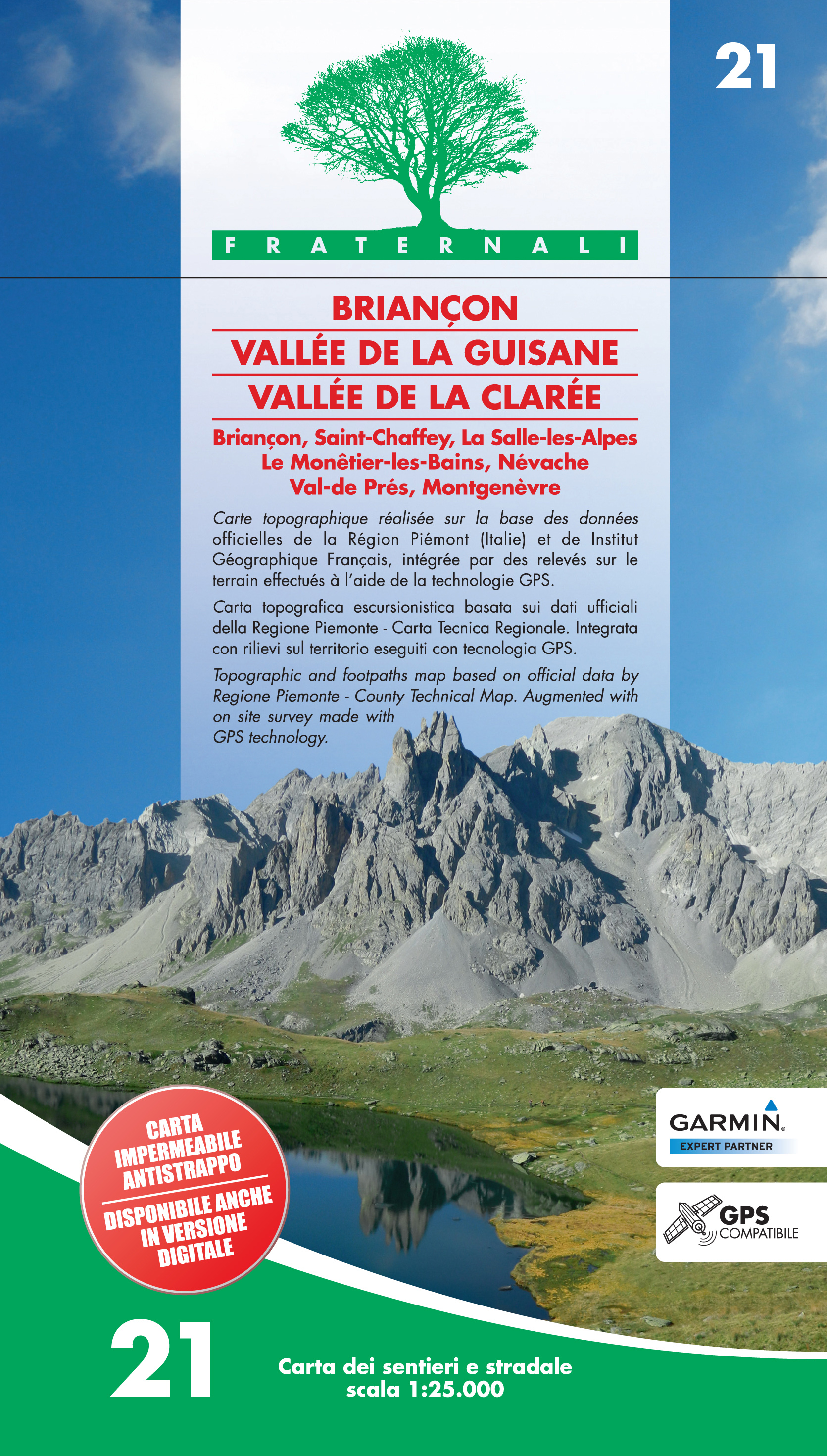 Online bestellen: Wandelkaart 21 Briançon, Vallee de la Guisane, Vallee de la Claree | Fraternali Editore