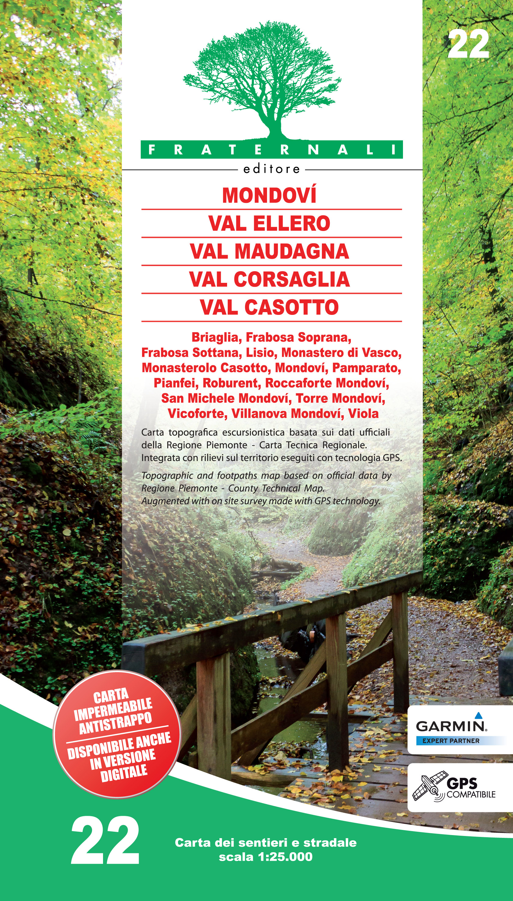 Online bestellen: Wandelkaart 22 Mondovì, Val Ellero, Val Maudagna, Val Corsaglia, Val Casotto | Fraternali Editore