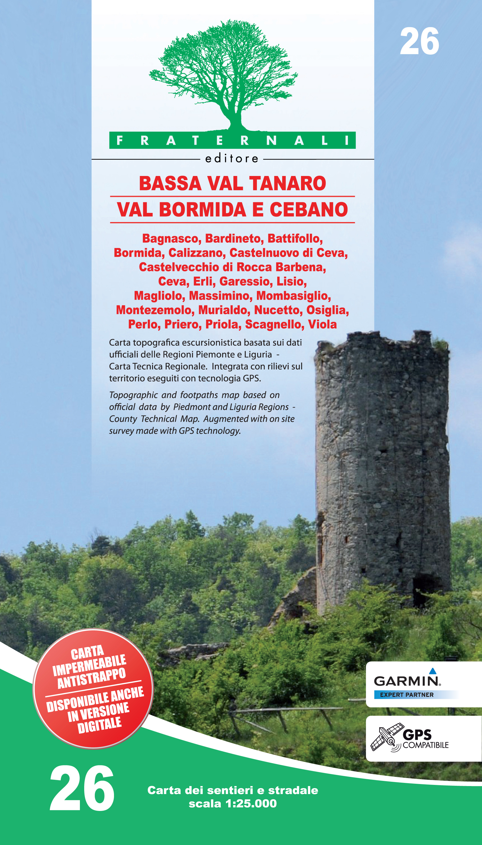 Online bestellen: Wandelkaart 26 Bassa Val Tanaro, Val Bormida e Cebano | Fraternali Editore