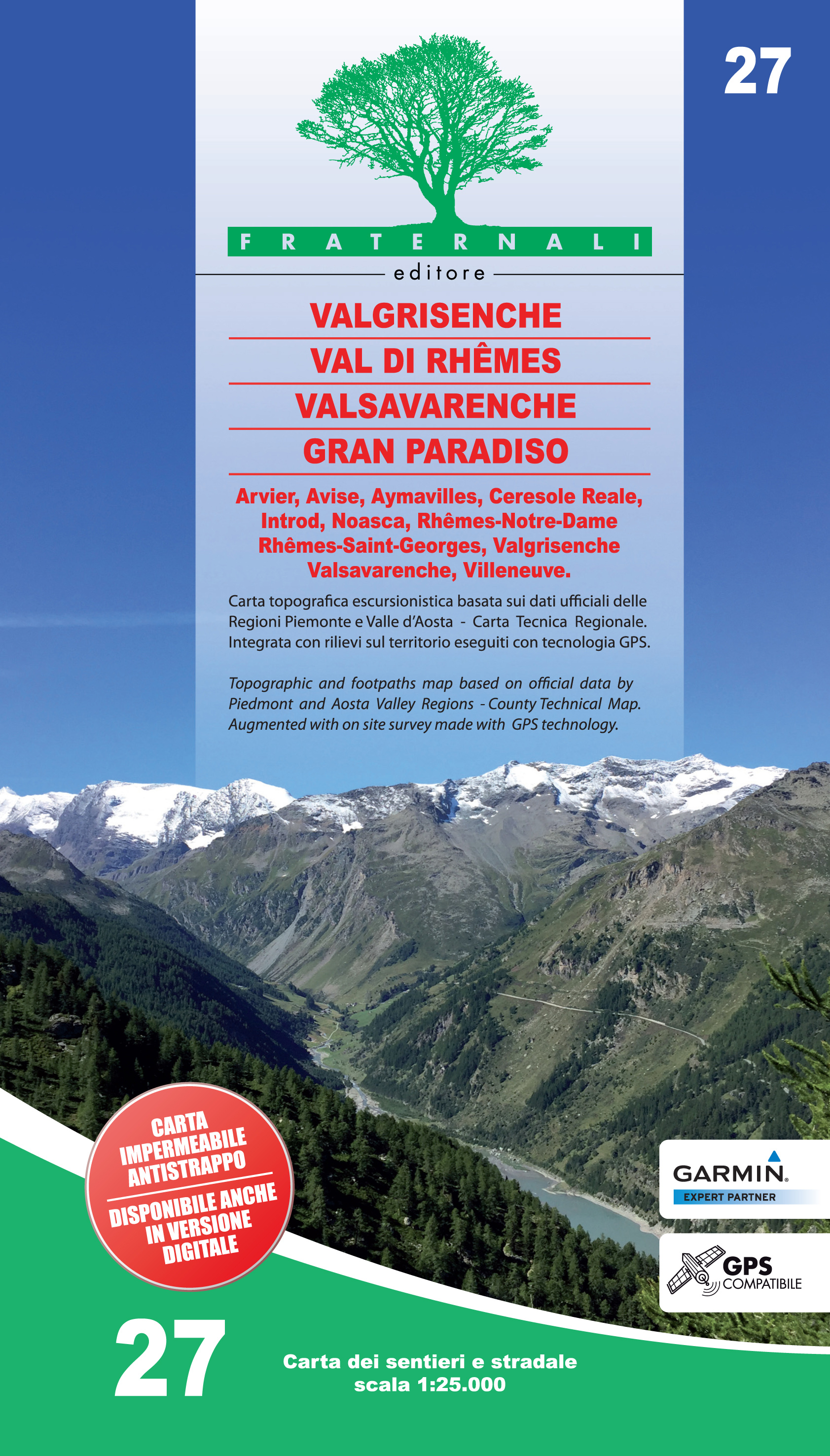 Online bestellen: Wandelkaart 27 Valgrisenche, Val di Rhêmes, Valsavarenche, Gran Paradiso | Fraternali Editore