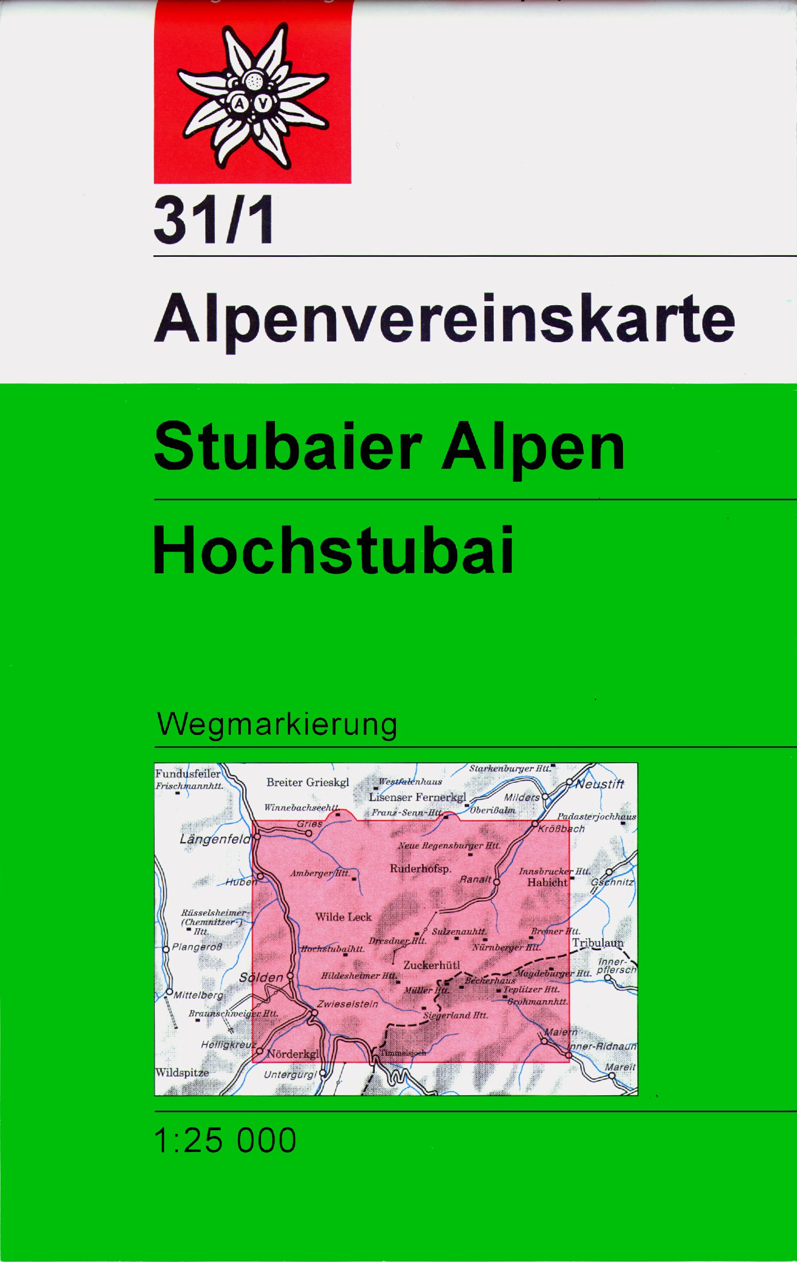 Online bestellen: Wandelkaart 31/1 Alpenvereinskarte Stubaier Alpen - Hochstubai | Alpenverein