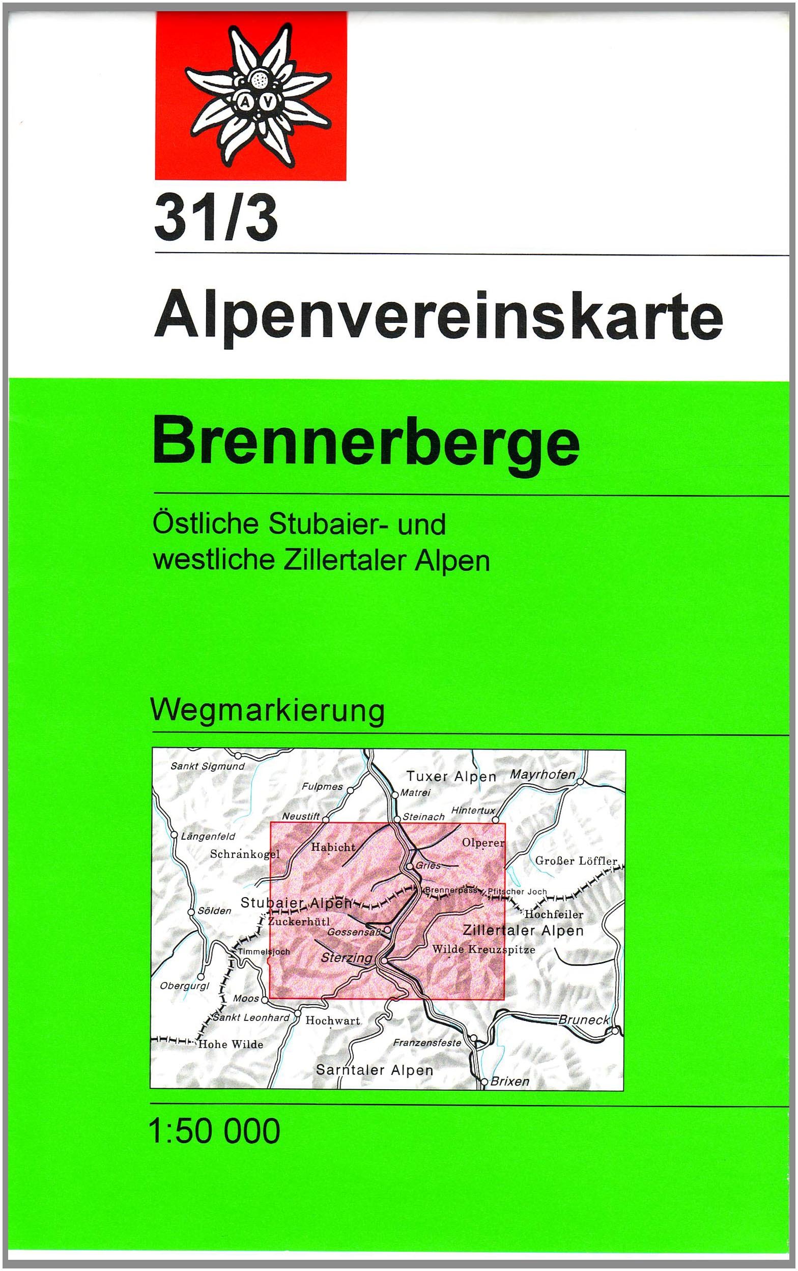 Online bestellen: Wandelkaart 31/3 Alpenvereinskarte Stubaier Alpen - Brennerberge | Alpenverein