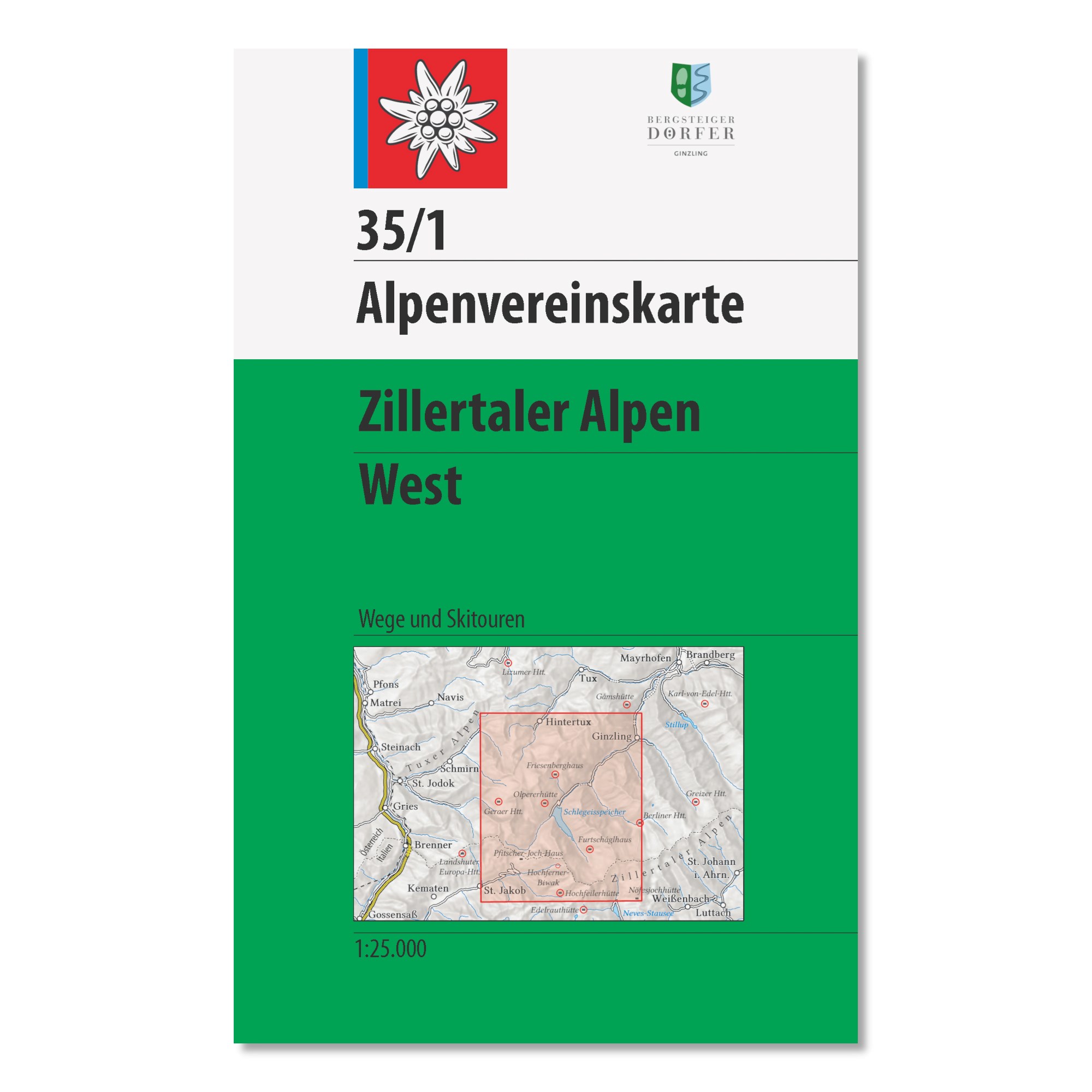 Wandelkaart 35/1 Alpenvereinskarte Zillertaler Alpen - West | Alpenverein