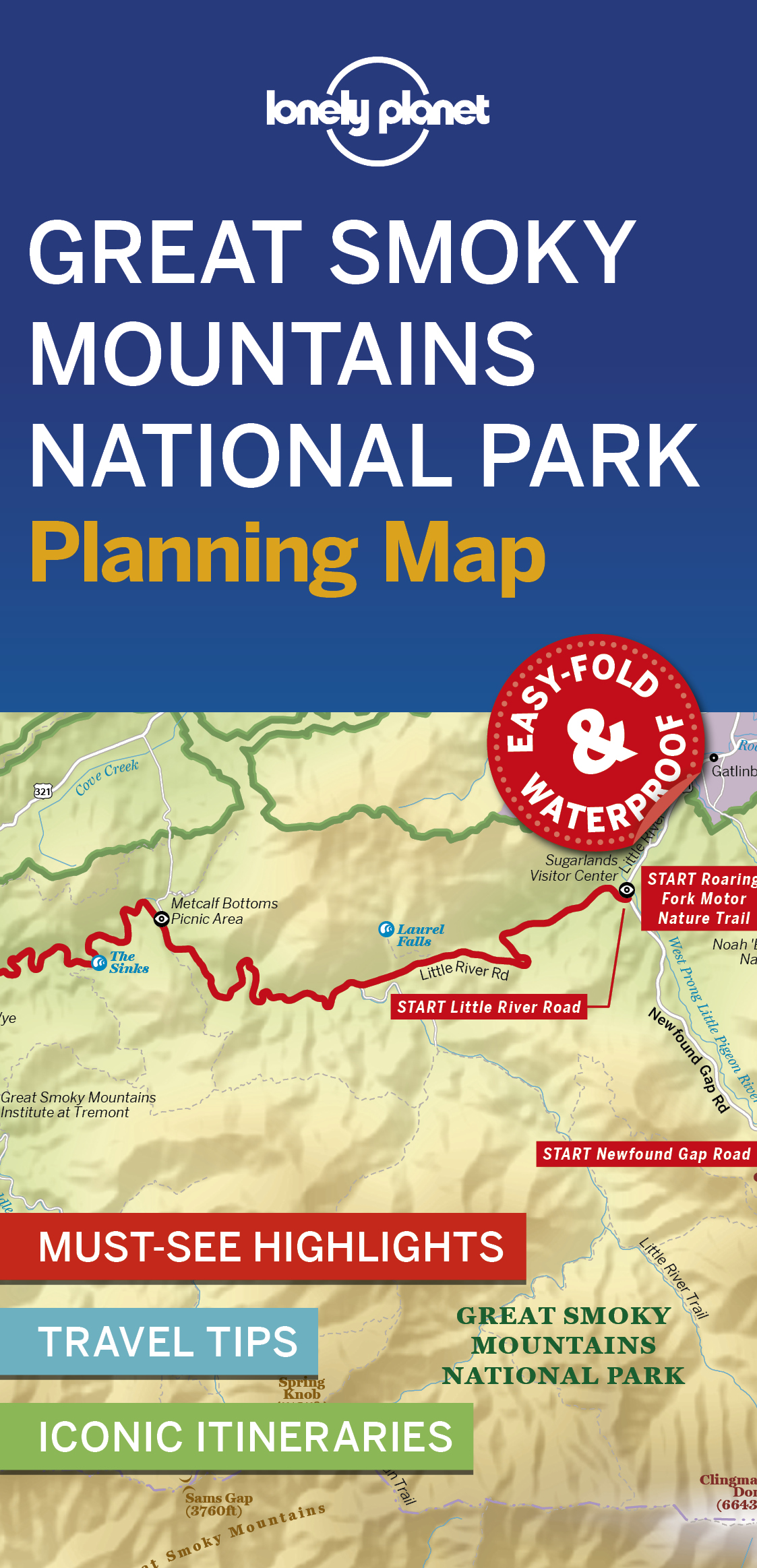 Online bestellen: Wegenkaart - landkaart Planning Map Great Smoky Mountains National Park | Lonely Planet