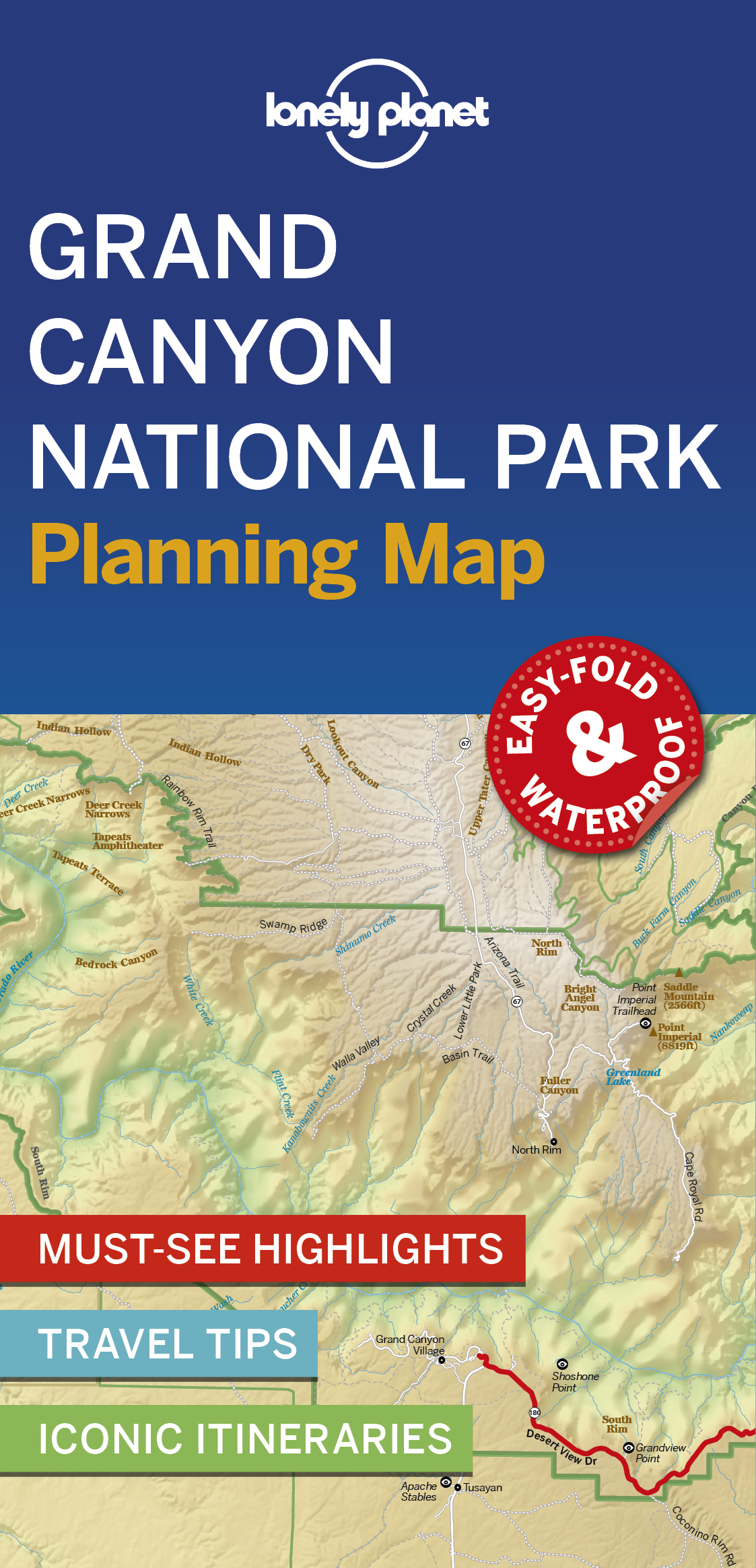 Online bestellen: Wegenkaart - landkaart Planning Map Grand Canyon National Park | Lonely Planet