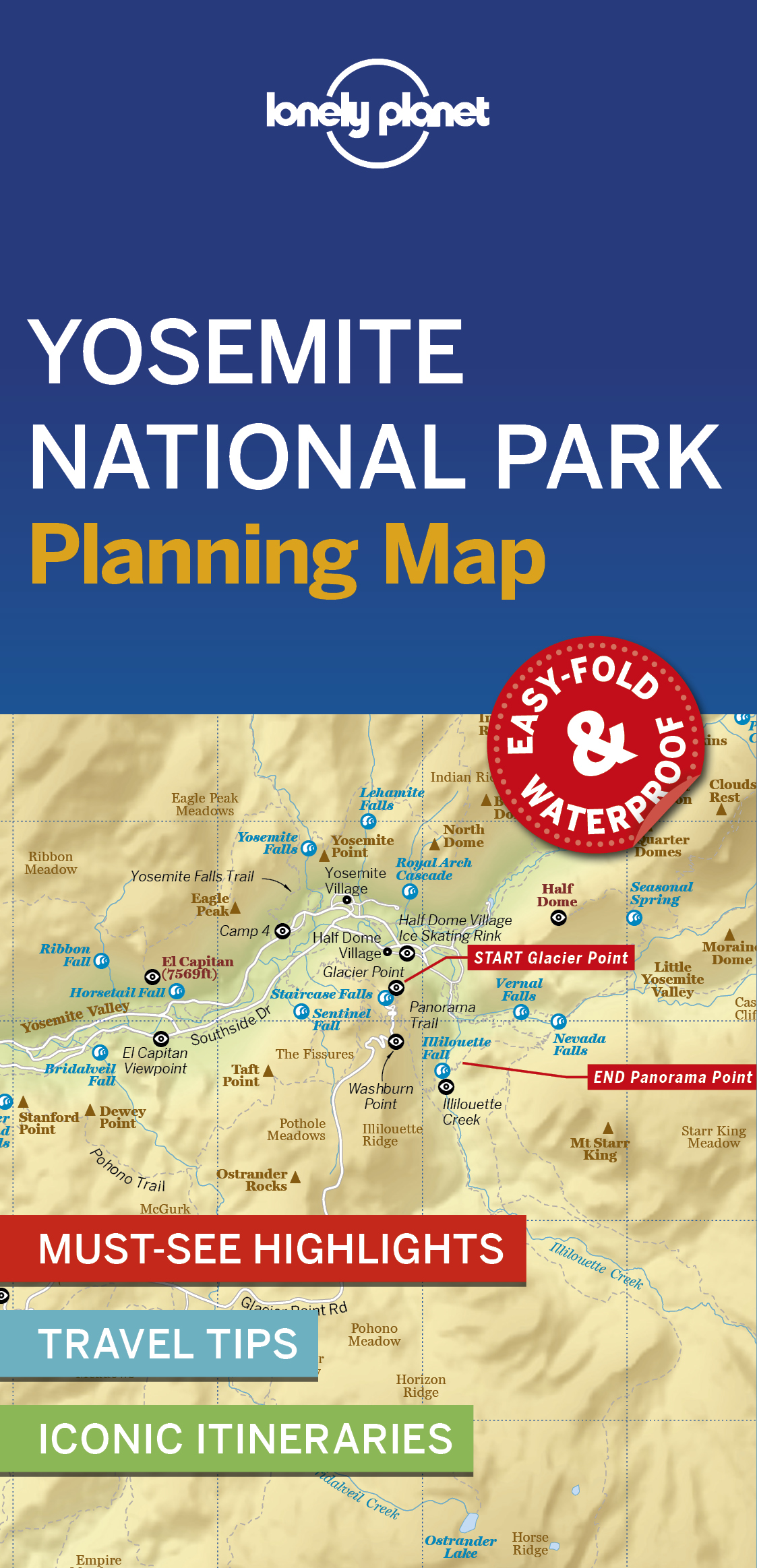 Online bestellen: Wegenkaart - landkaart Planning Map Yosemite National Park | Lonely Planet