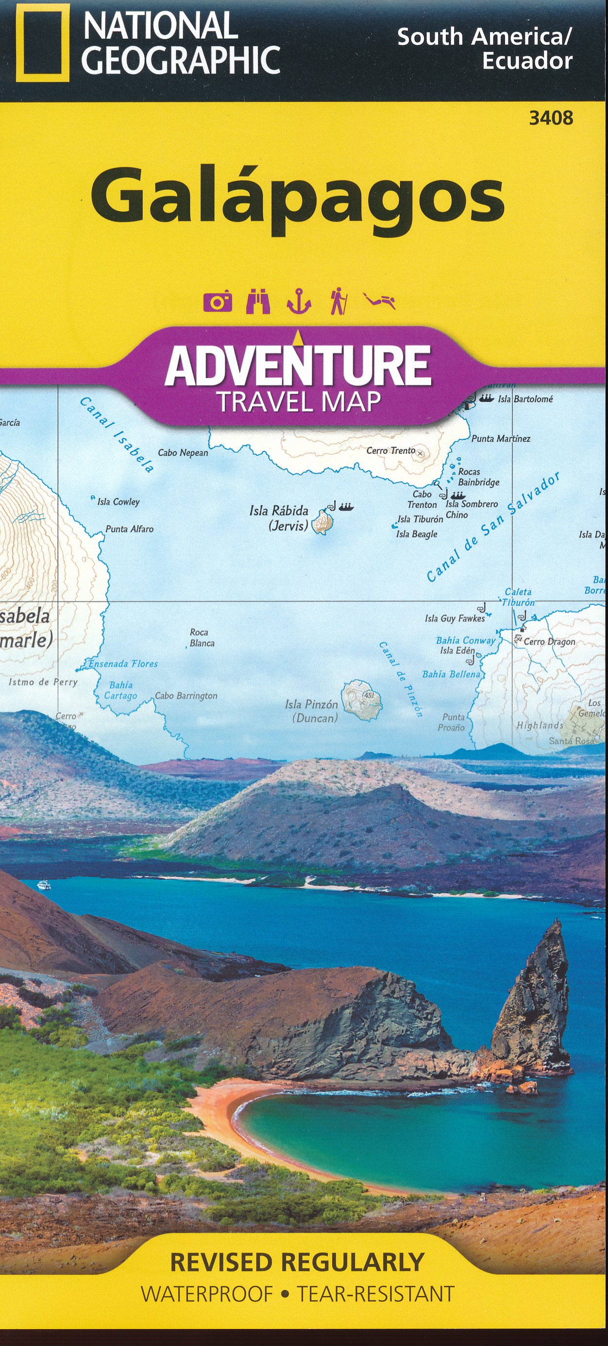 Online bestellen: Wegenkaart - landkaart 3408 Adventure Map Galapagos eilanden | National Geographic