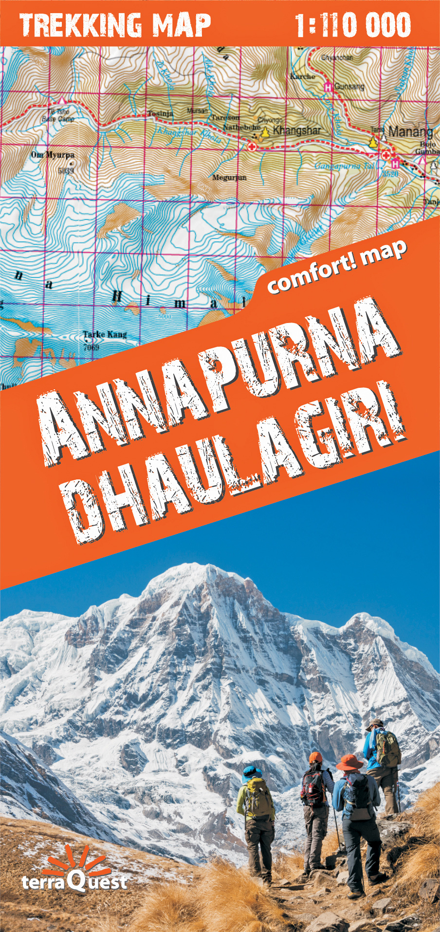 Online bestellen: Wandelkaart Trekking map Annapurna Dhaulagiri | TerraQuest