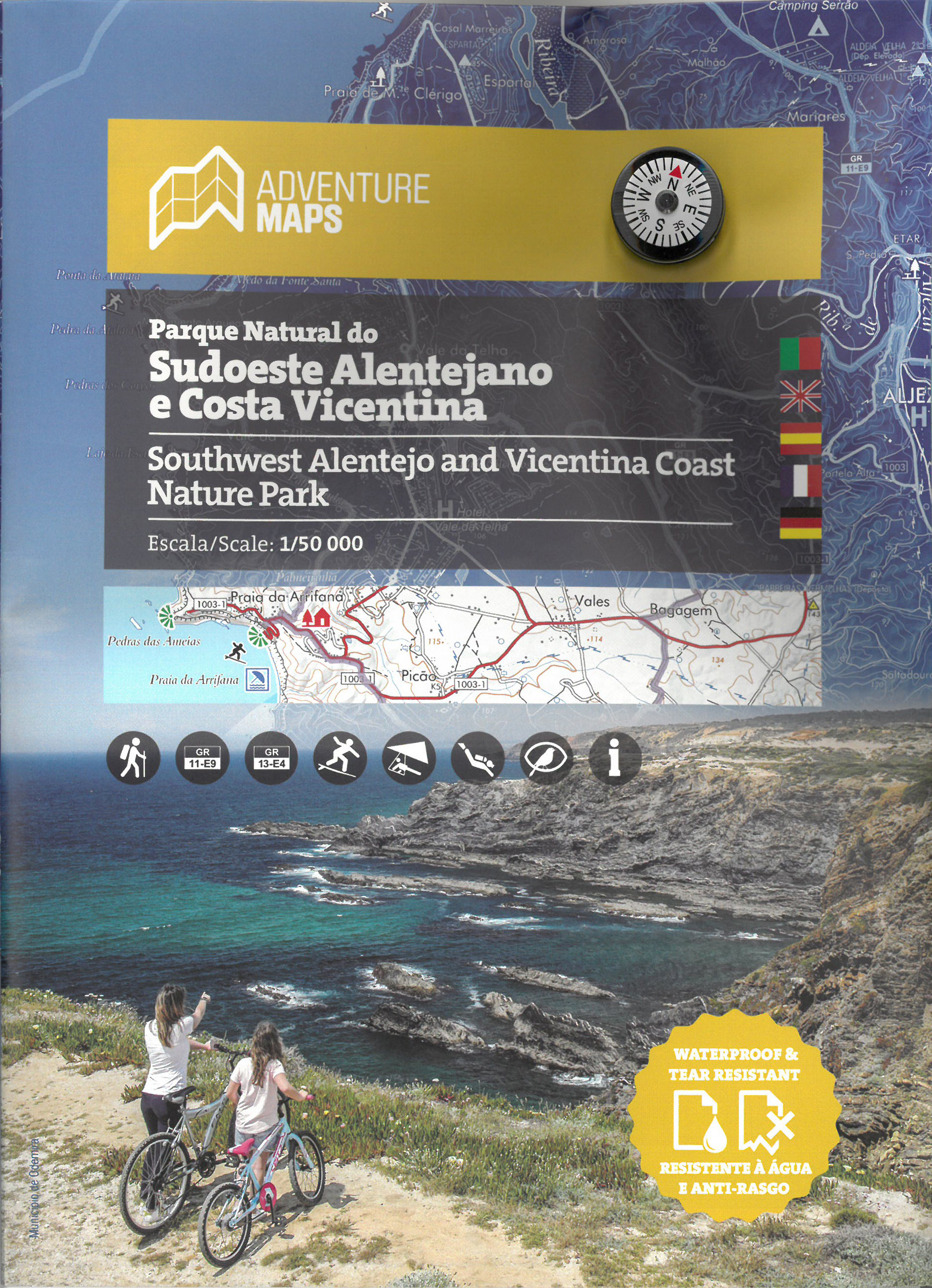 Online bestellen: Wandelkaart Parque Natural do Sudoeste Alentejano e Costa Vicentina | Adventure MAPS