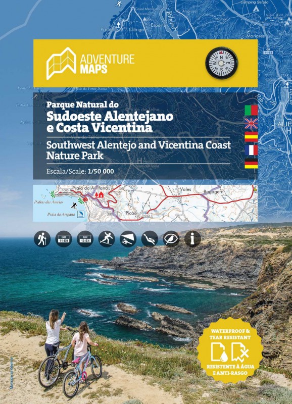 Online bestellen: Wandelkaart Parque Natural do Sudoeste Alentejano e Costa Vicentina | Adventure MAPS