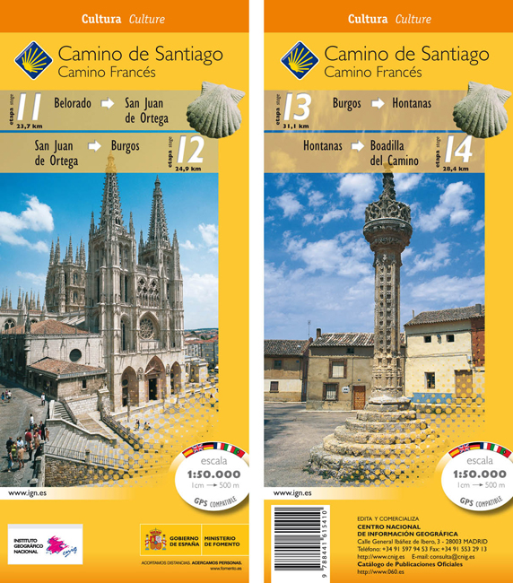 Online bestellen: Wandelkaart 11-14 Camino Santiago de Compostella Belorado - Boadilla | CNIG - Instituto Geográfico Nacional