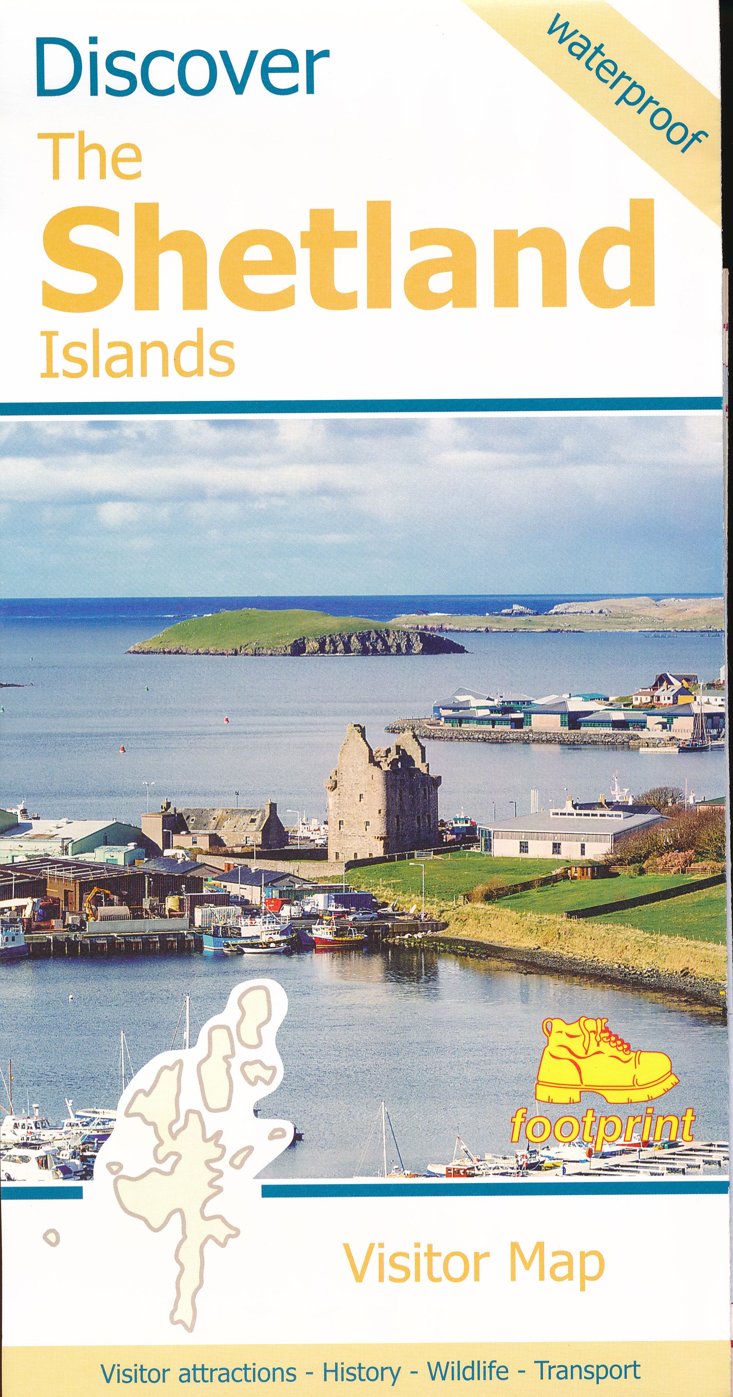 Wegenkaart - landkaart Discover the Shetlands Islands | Footprint maps