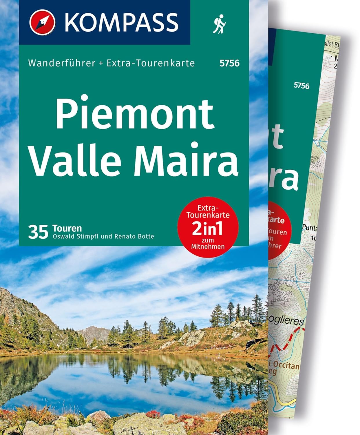 Online bestellen: Wandelgids 5756 Wanderführer Piemont - Valle Maira | Kompass