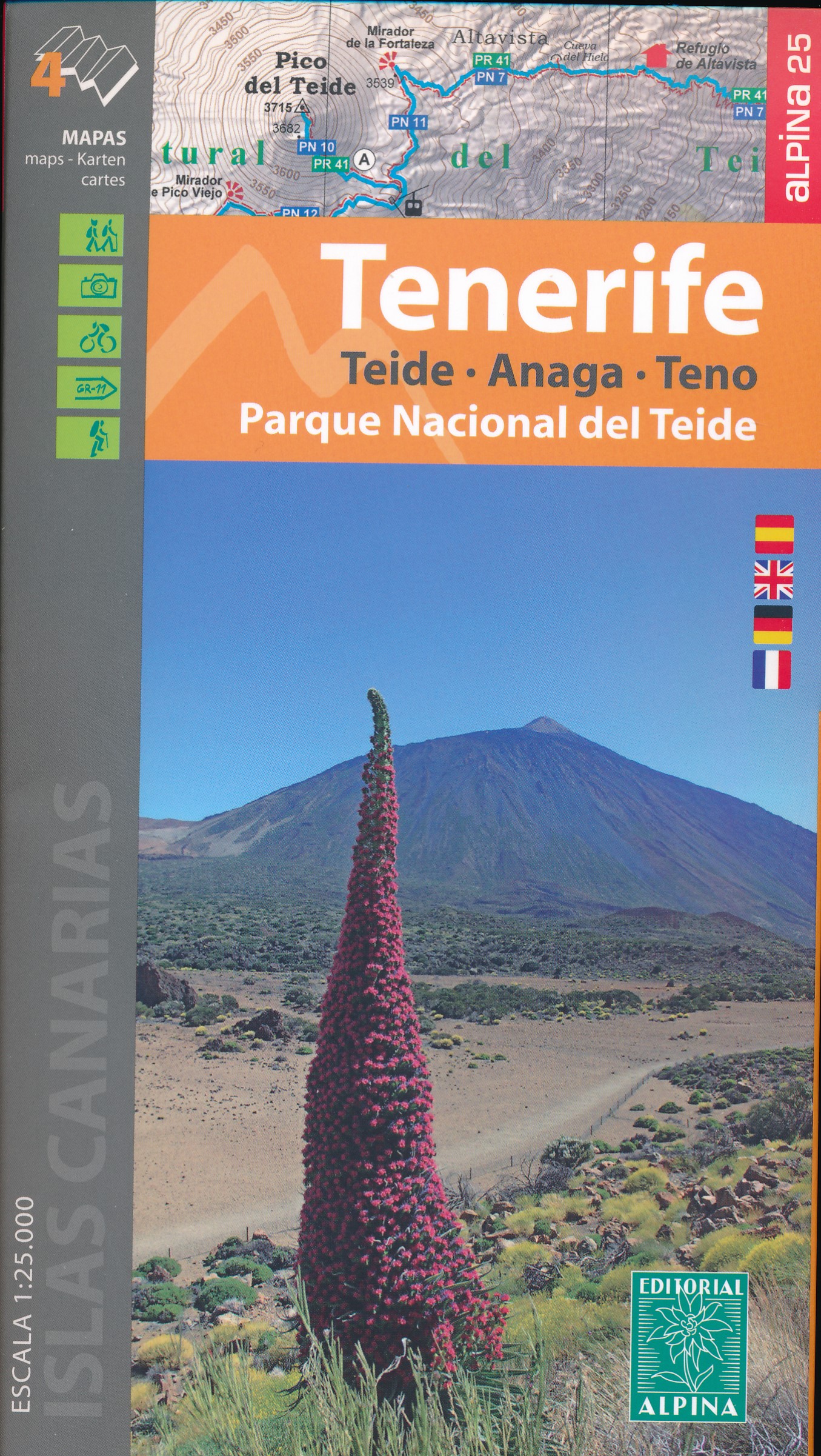 Online bestellen: Wandelkaart Tenerife - Teide - Anaga - Teno | Editorial Alpina
