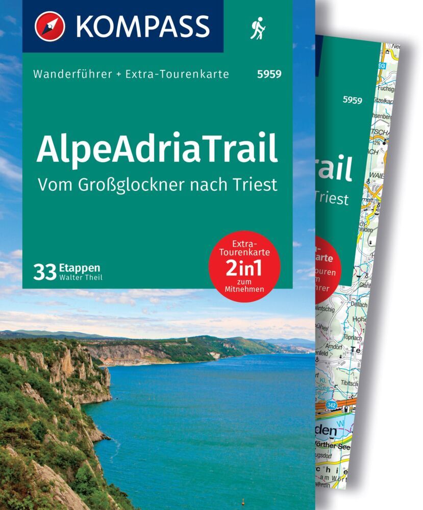 Online bestellen: Wandelgids 5959 Wanderführer AlpeAdriaTrail - vom Großglockner nach Triest | Kompass